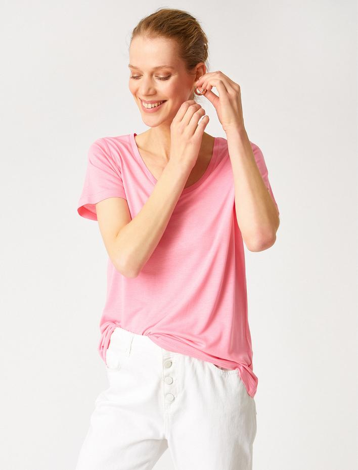  Bisiklet Yaka Kısa Kollu Basic Tişört