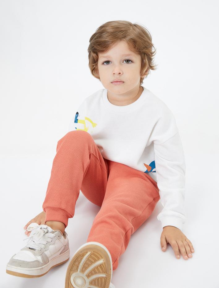 Erkek Bebek Basic Jogger Eşofman Altı Beli Bağlamalı Kaşkorse Pamuklu