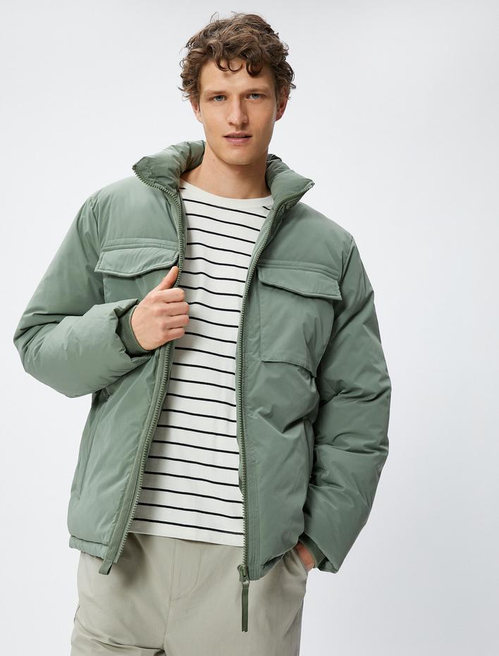  Gizli Kapüşonlu Anorak Ceket Klasik Yaka Fermuarlı Cep Detaylı