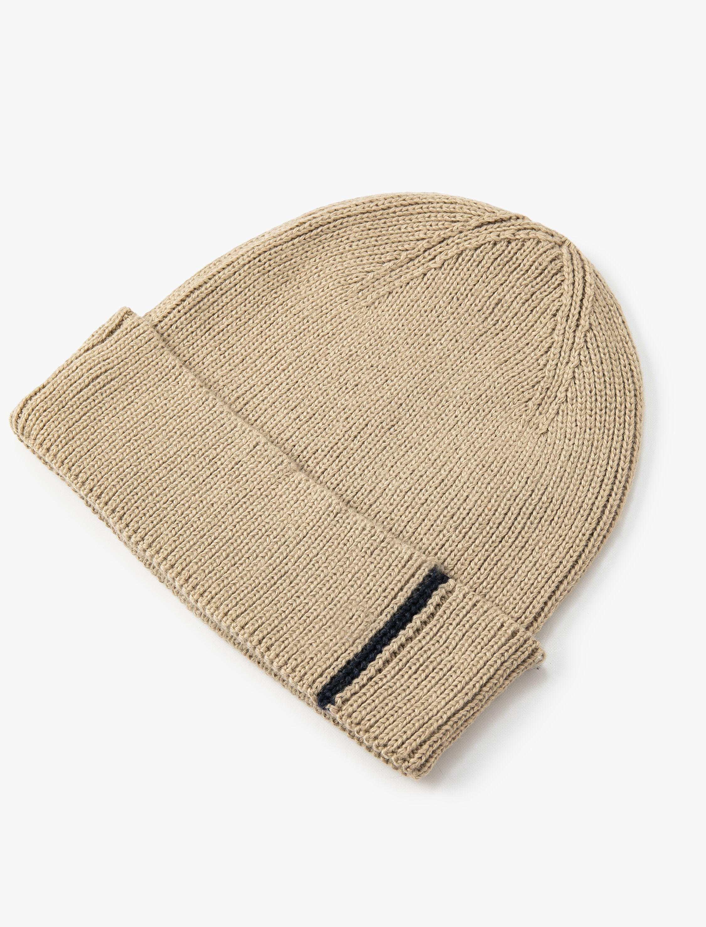  Erkek Basic Örgü Bere Katlama Detaylı Şerit Desenli