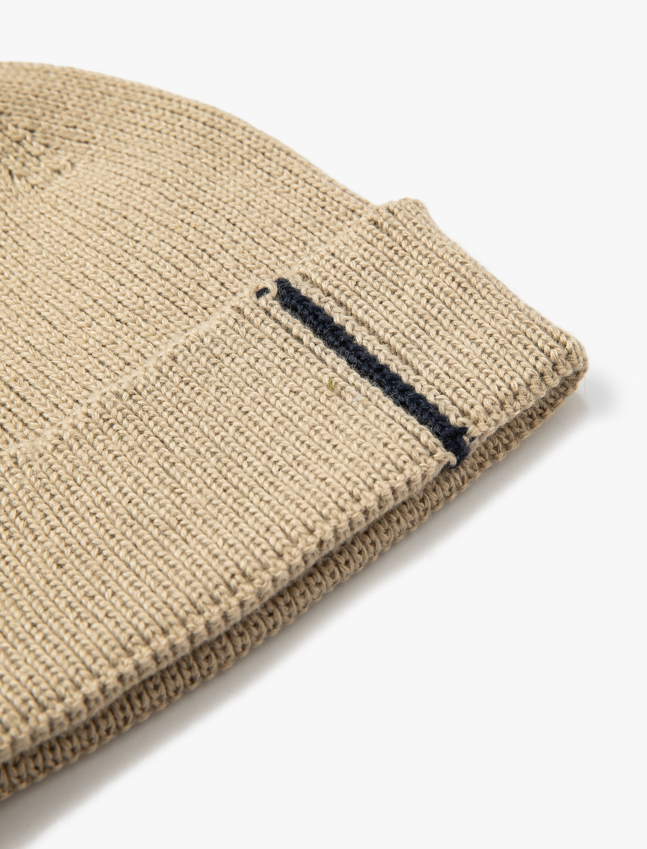  Erkek Basic Örgü Bere Katlama Detaylı Şerit Desenli