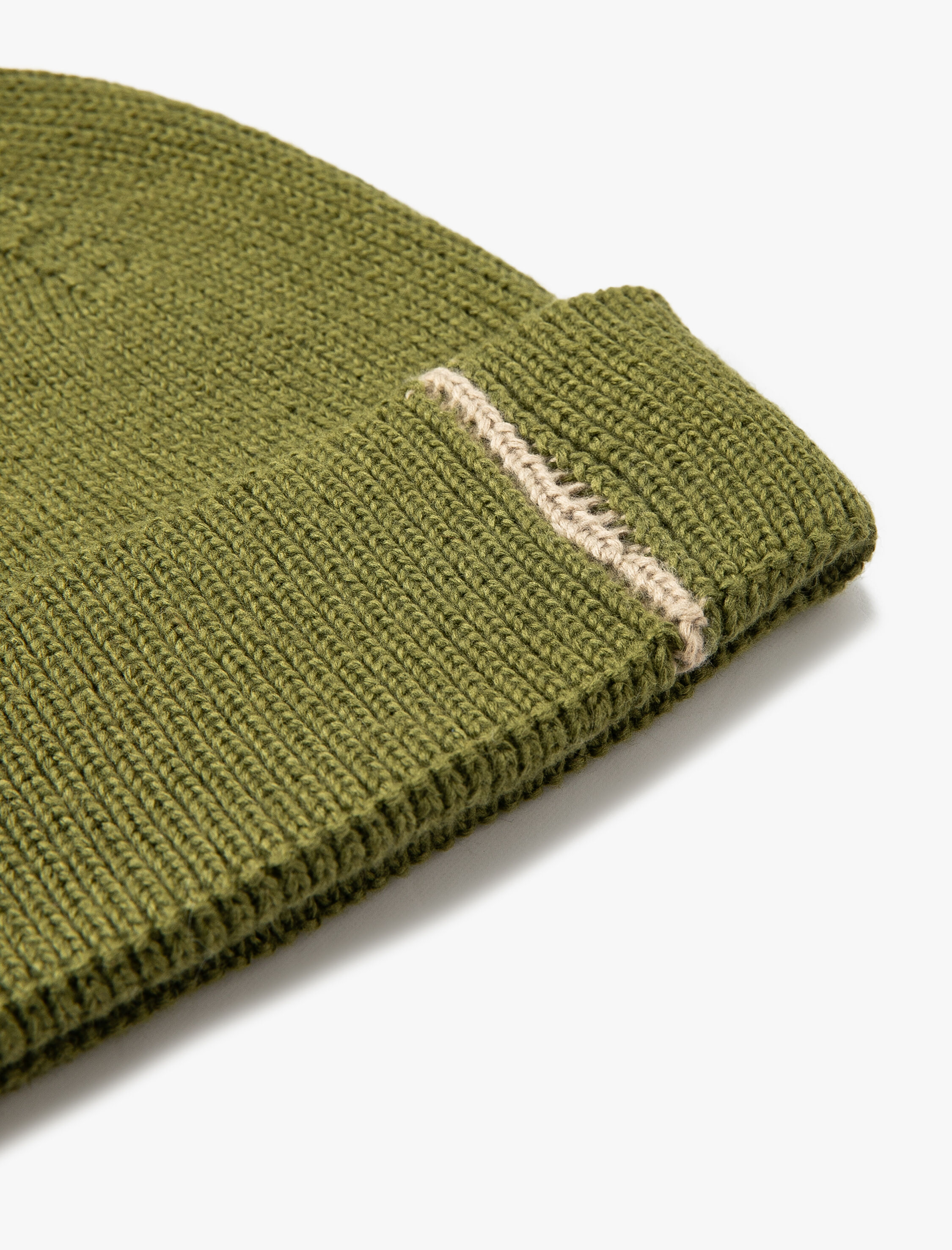  Erkek Basic Örgü Bere Katlama Detaylı Şerit Desenli