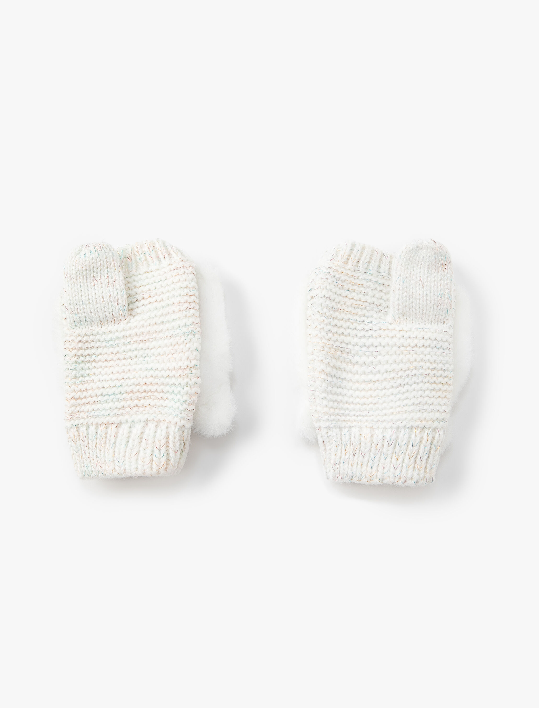  Kız Çocuk Peluş Hayvan Figürlü Kapaklı Eldiven