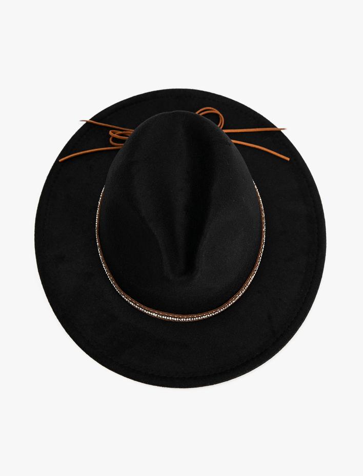 Kadın Fötr Şapka Fiyonk Detaylı