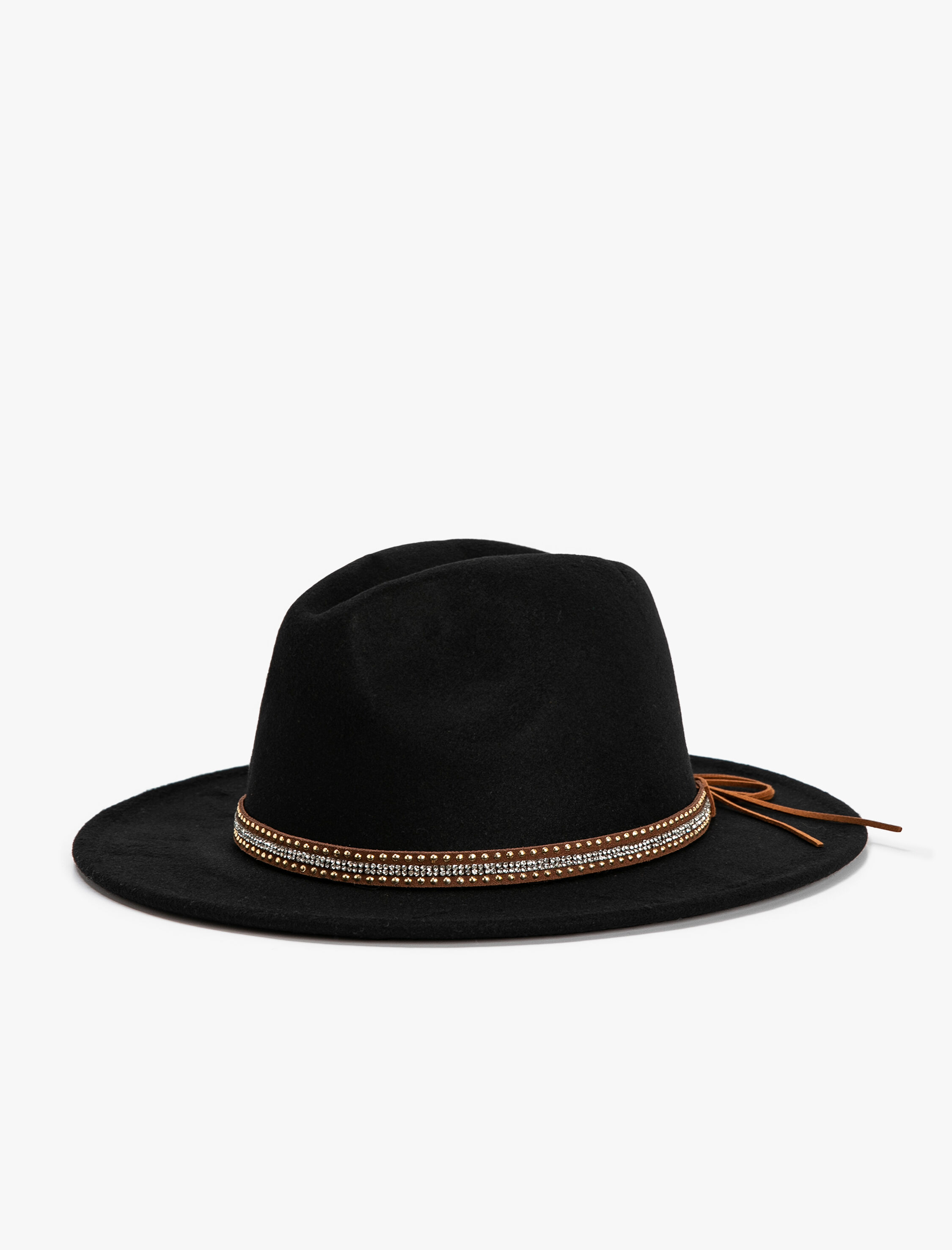  Kadın Fötr Şapka Fiyonk Detaylı