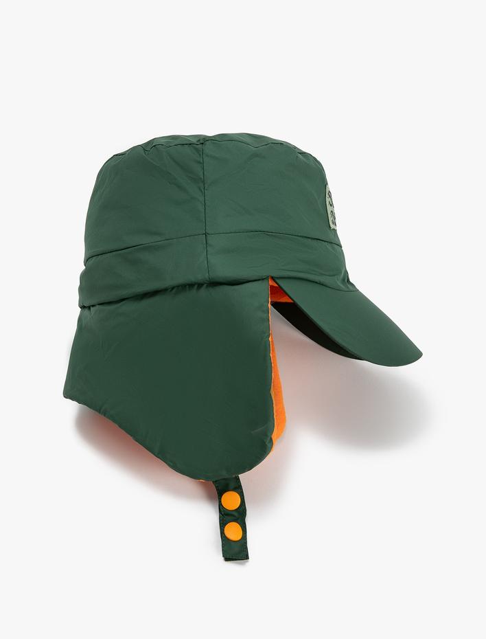 Erkek Çocuk Pilot Şapka Çift Taraflı Polar Astarlı Su İtici Kulak Kapaklı