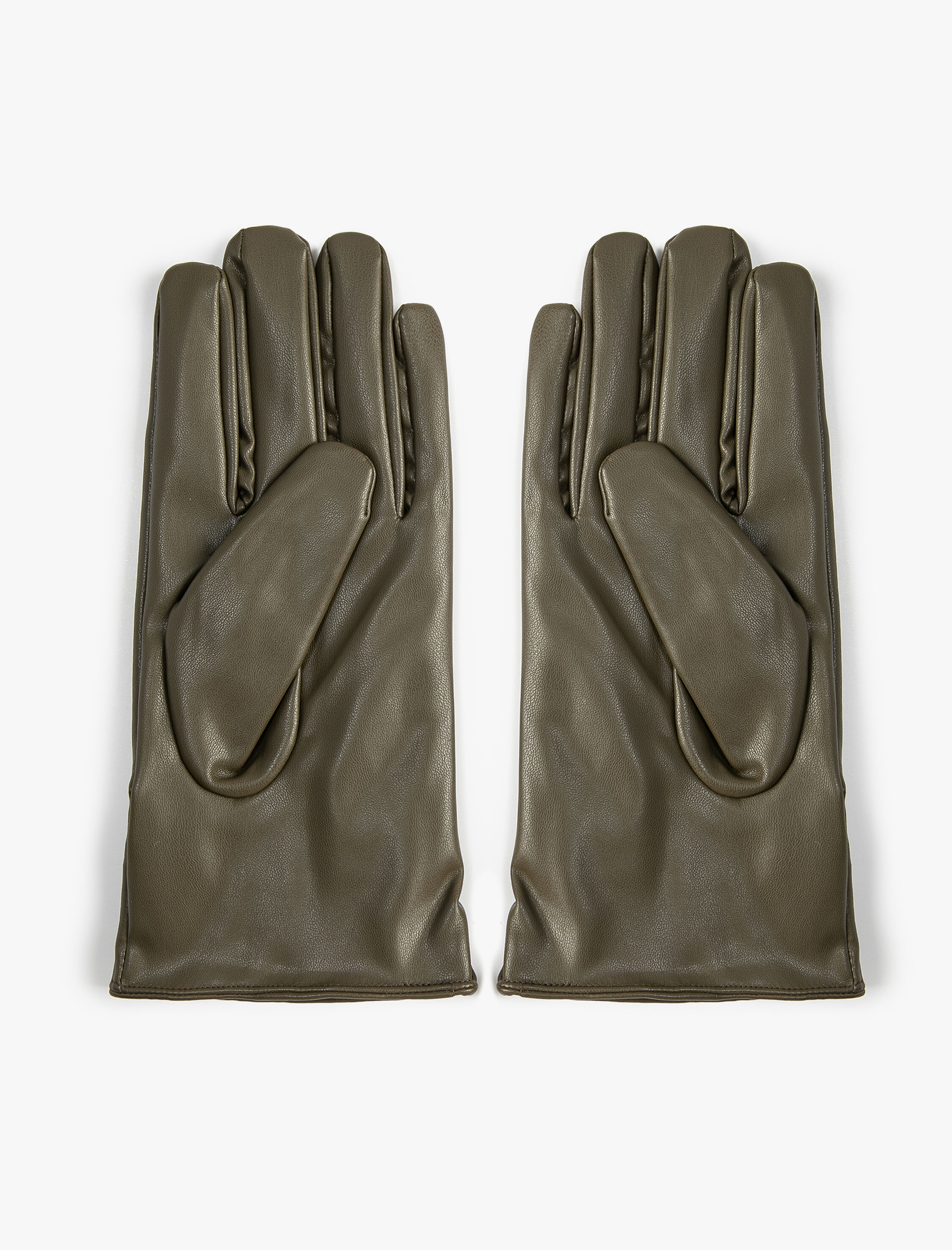  Erkek Deri Görünümlü Eldiven Lastik Detaylı