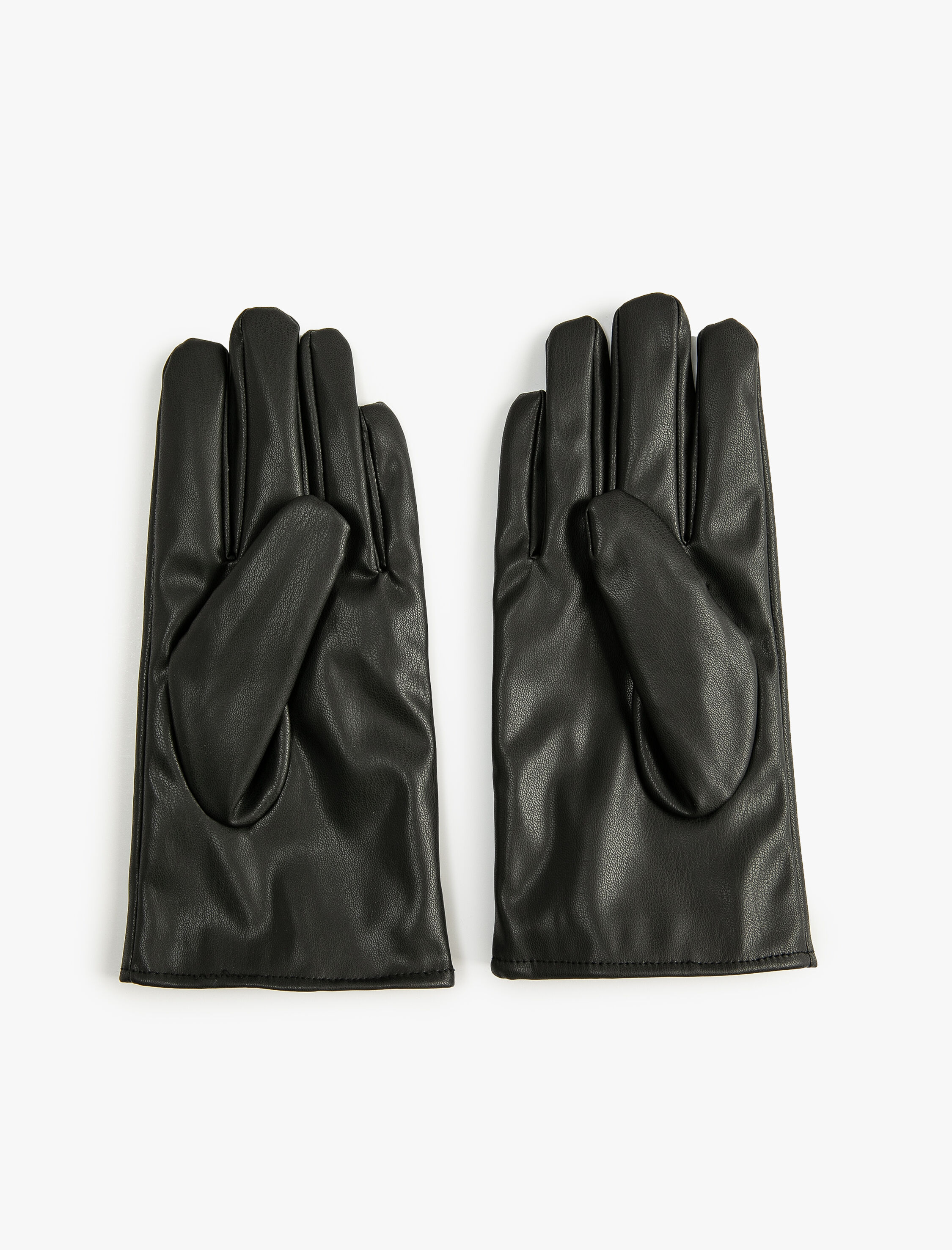  Erkek Deri Görünümlü Eldiven Dikiş Detaylı