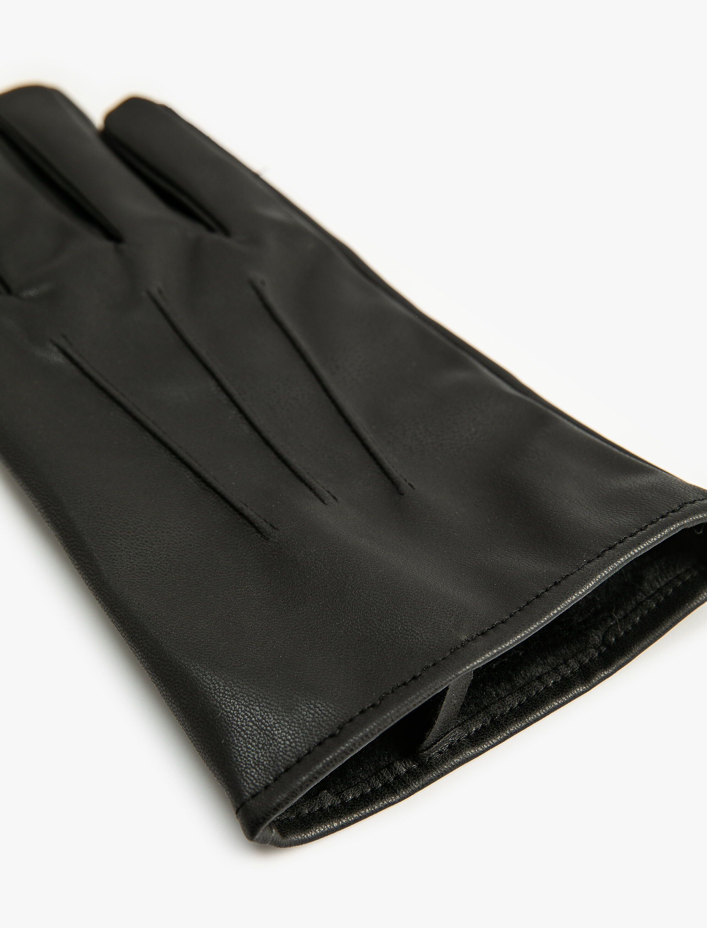  Erkek Deri Görünümlü Eldiven Dikiş Detaylı