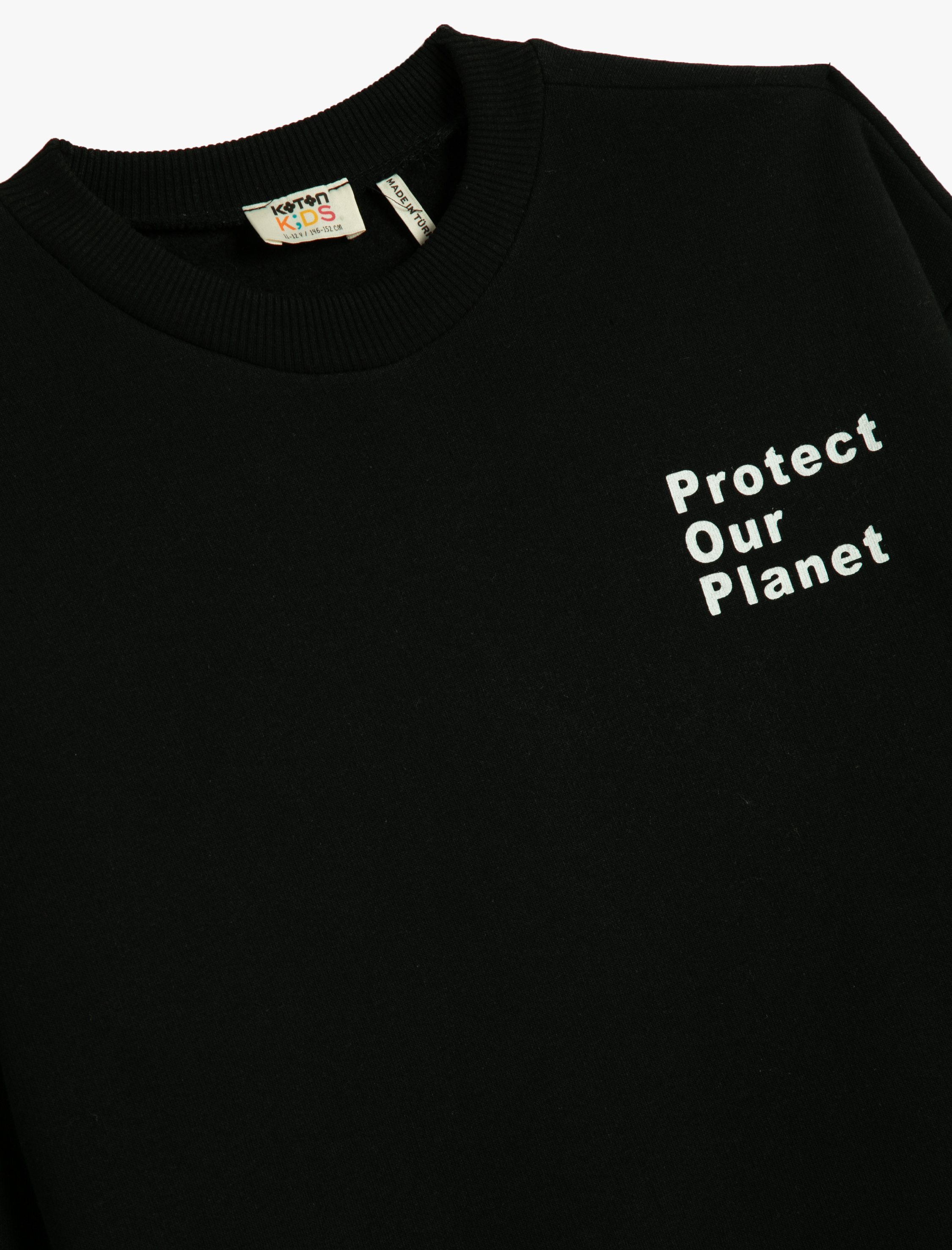  Erkek Çocuk Sweatshirt Şardonlu Baskı Detaylı Bisiklet Yaka Uzun Kollu