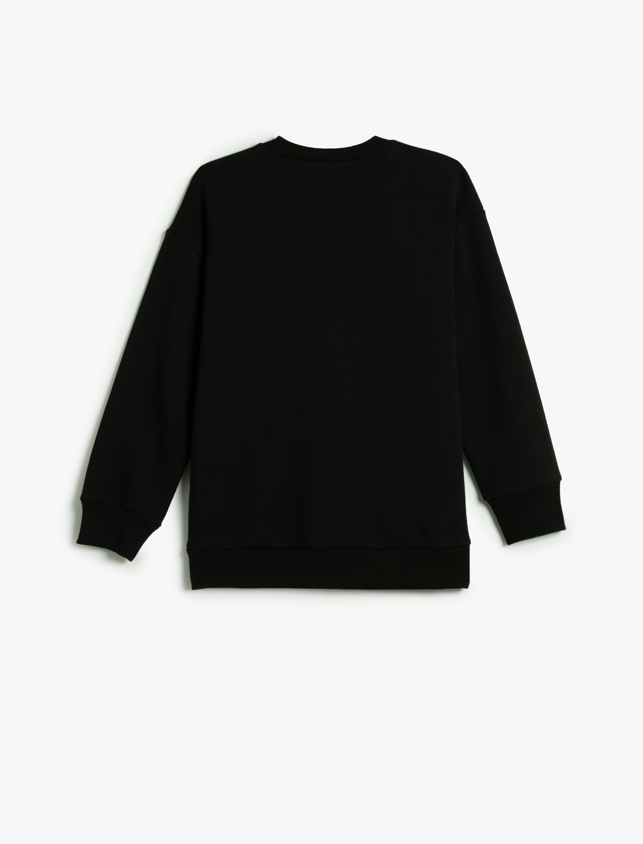  Erkek Çocuk Sweatshirt Şardonlu Baskı Detaylı Bisiklet Yaka Uzun Kollu