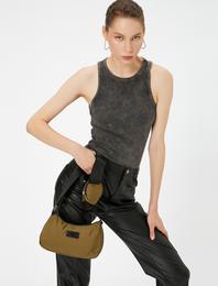 Paraşüt Çanta Fermuarlı Kalın Askılı Etiketli Cüzdan Detaylı