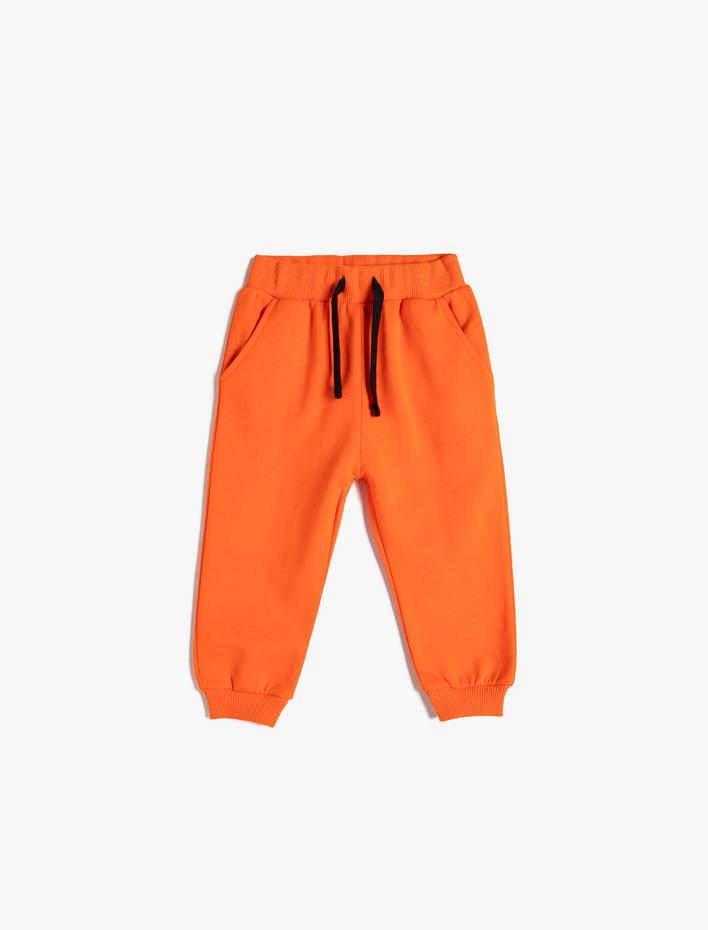 Erkek Bebek Basic Jogger Eşofman Altı Şardonlu Beli Bağlamalı Pamuklu