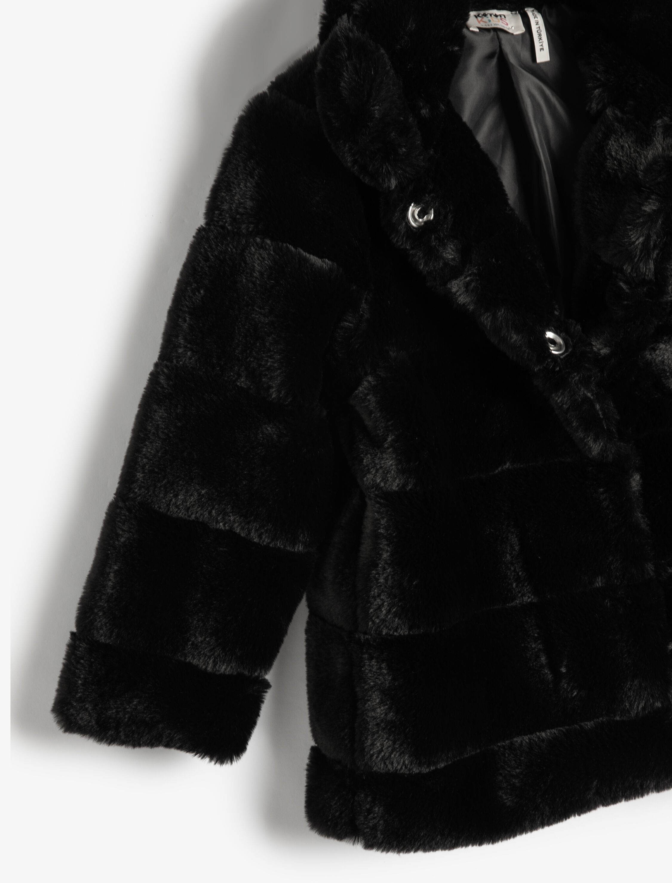  Kız Çocuk Peluş Mont Pamuk Astarlı Çıtçıt Kapamalı