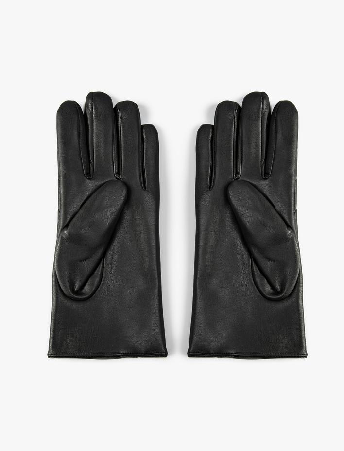 Kadın Kayak Eldiveni Suni Deri Kapitone