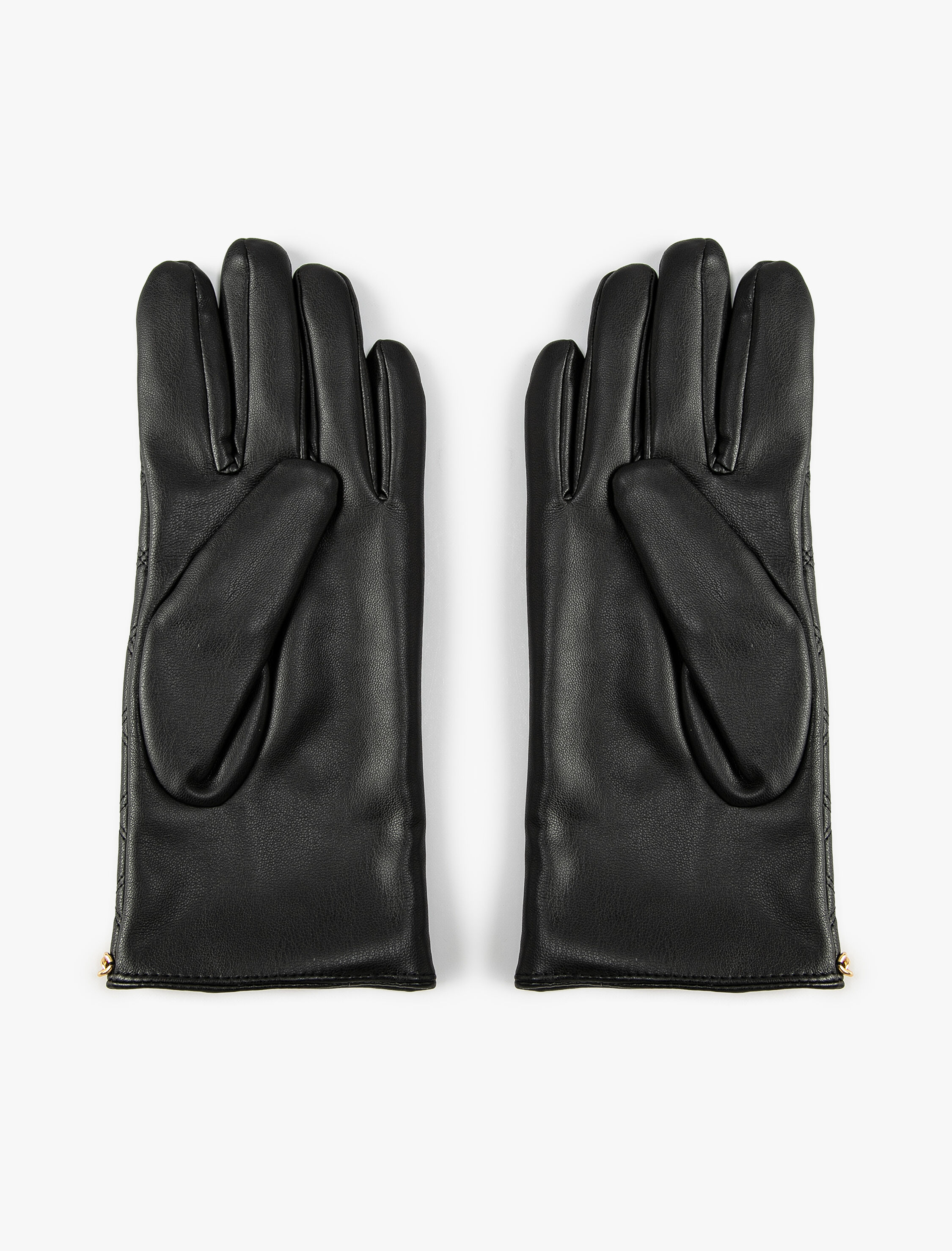  Kadın Kayak Eldiveni Suni Deri Kapitone Zincir Detaylı