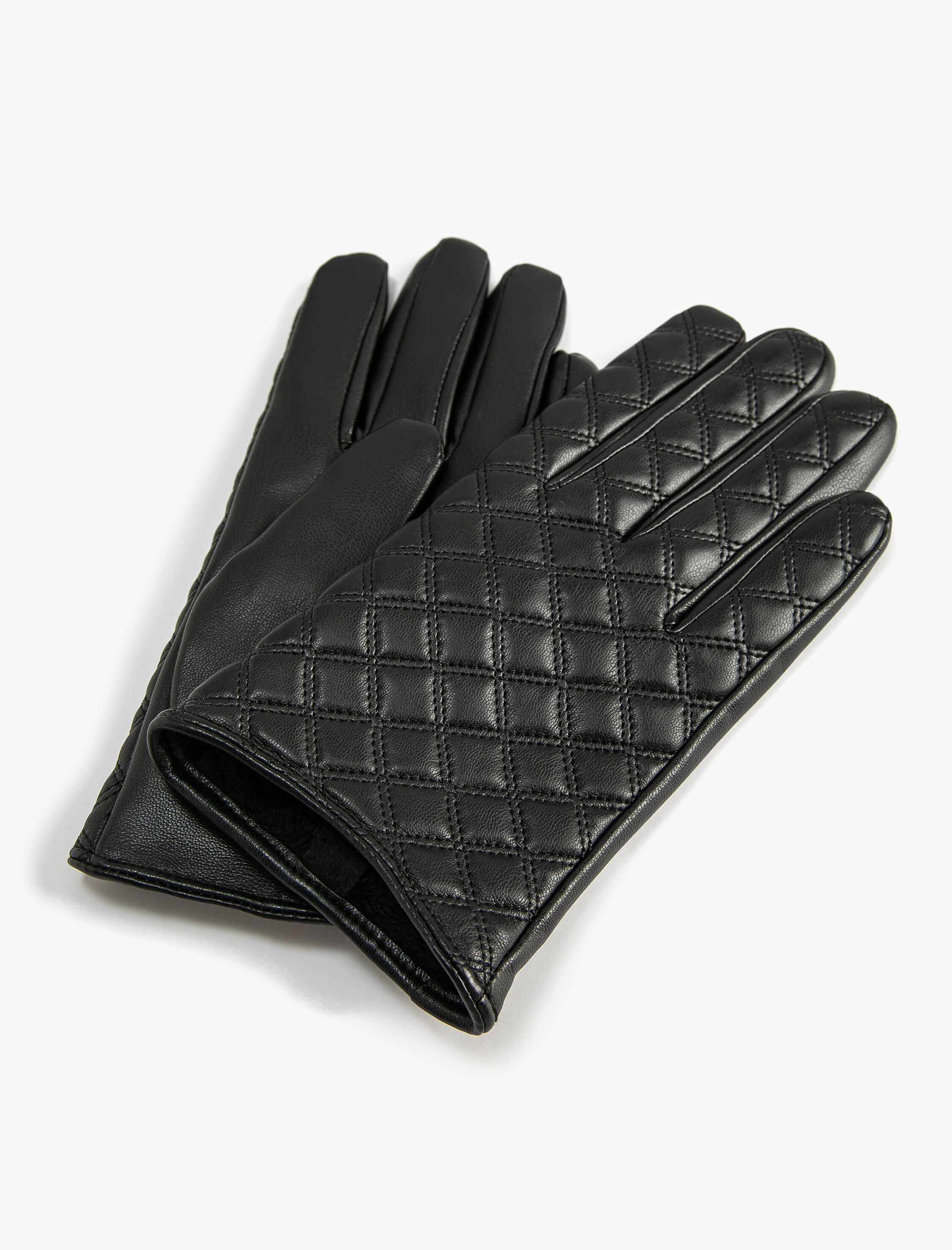 Kadın Kayak Eldiveni Suni Deri Kapitone