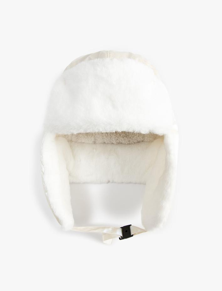 Kadın Pilot Şapka Suni Kürk Detaylı Kulak Kapaklı Su İtici