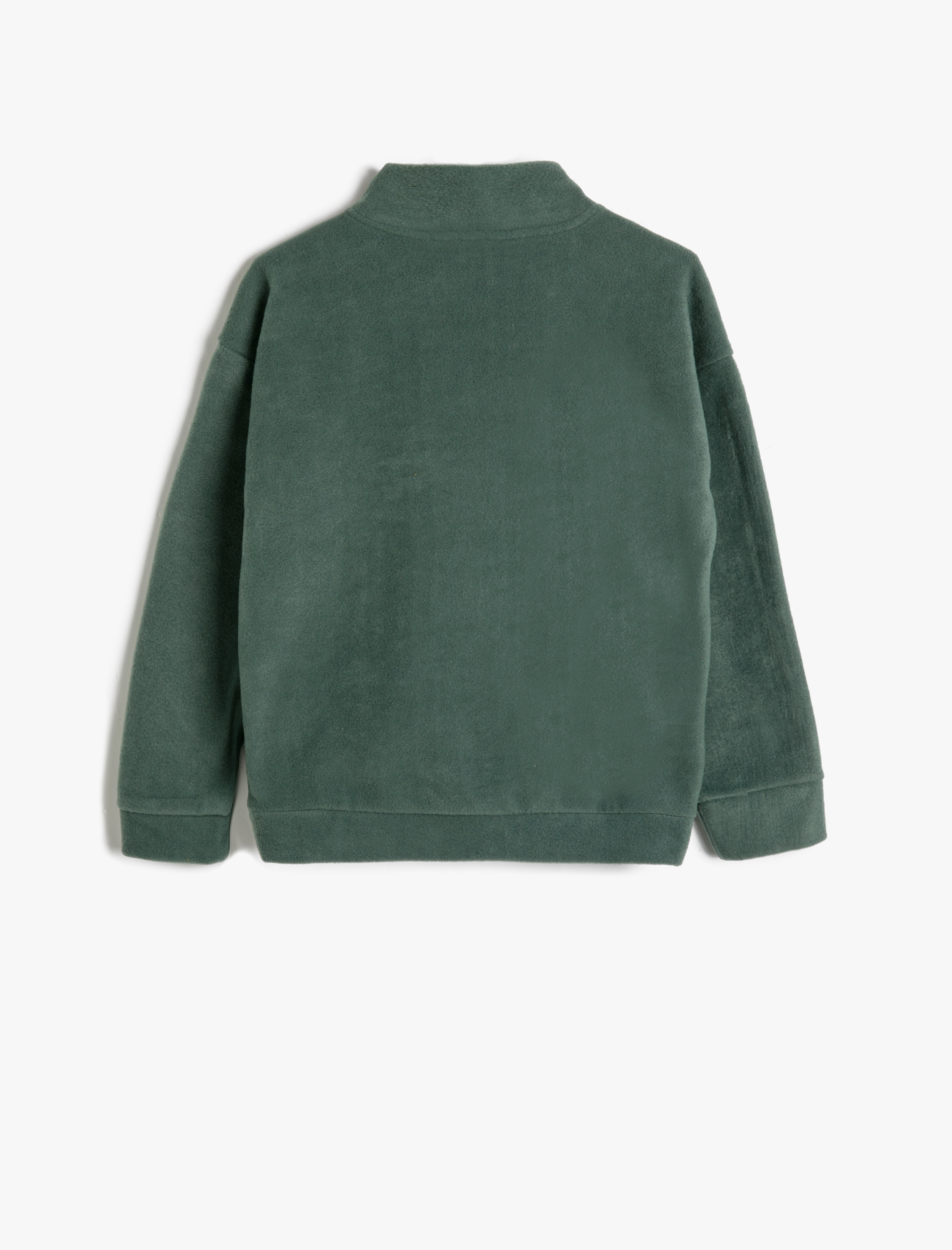  Erkek Çocuk Polar Sweatshirt Dik Yaka Yarım Fermuarlı Uzun Kollu Şardonlu