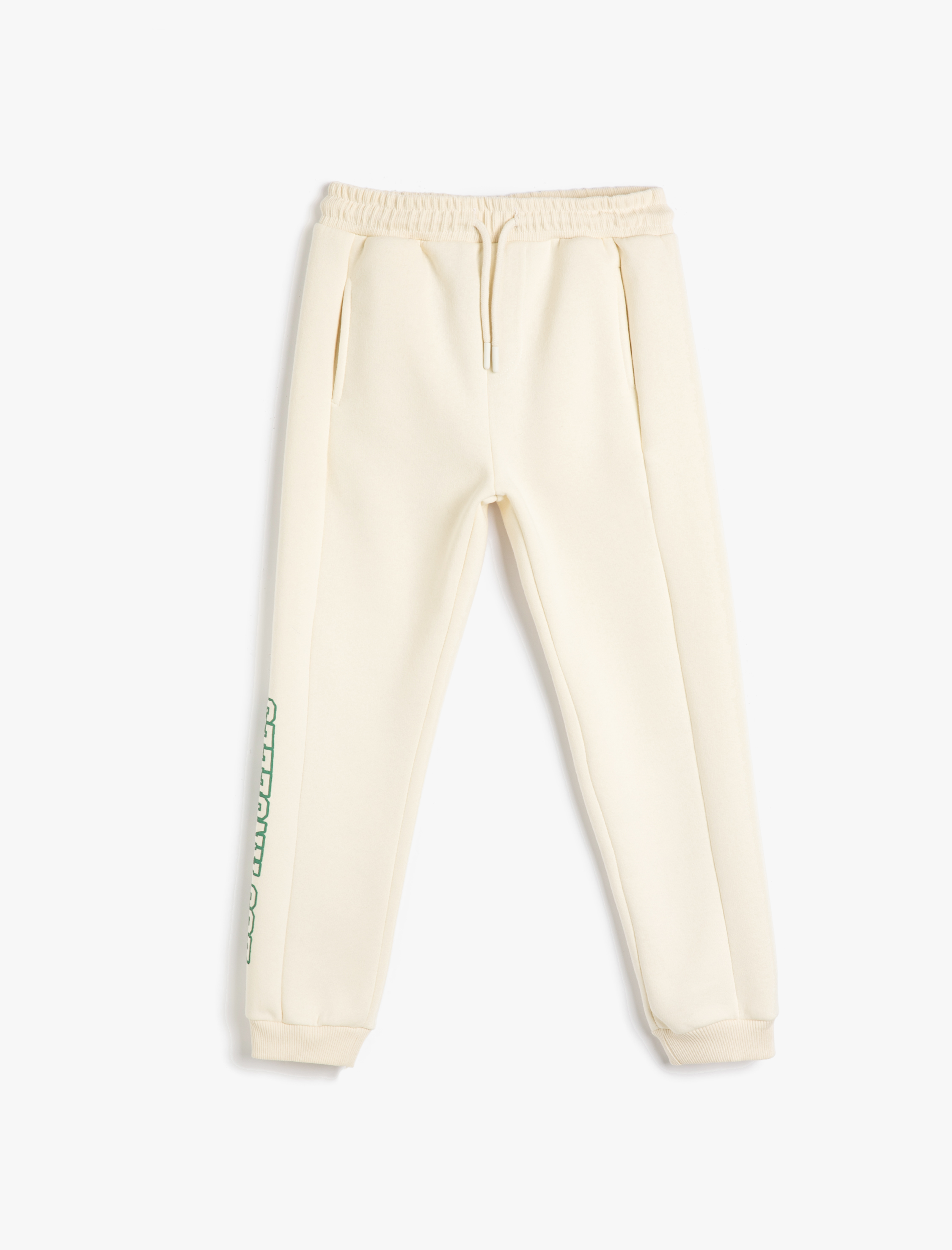  Erkek Çocuk Basic Jogger Eşofman Altı Beli Bağlamalı Baskılı Cepli Şardonlu