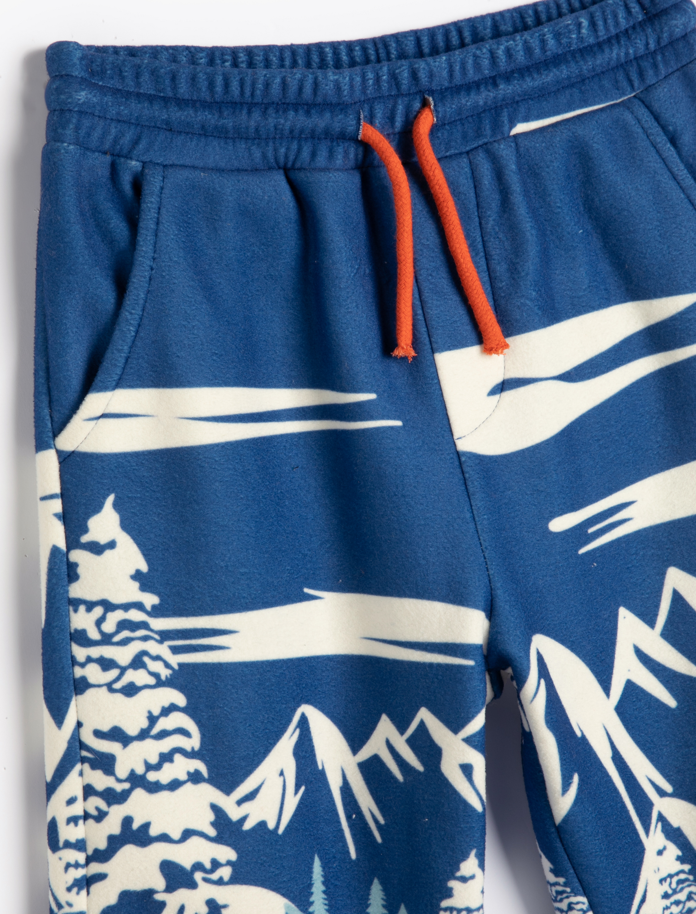  Erkek Çocuk Jogger Eşofman Altı Kayak Baskılı Beli Bağlamalı Cepli Şardonlu