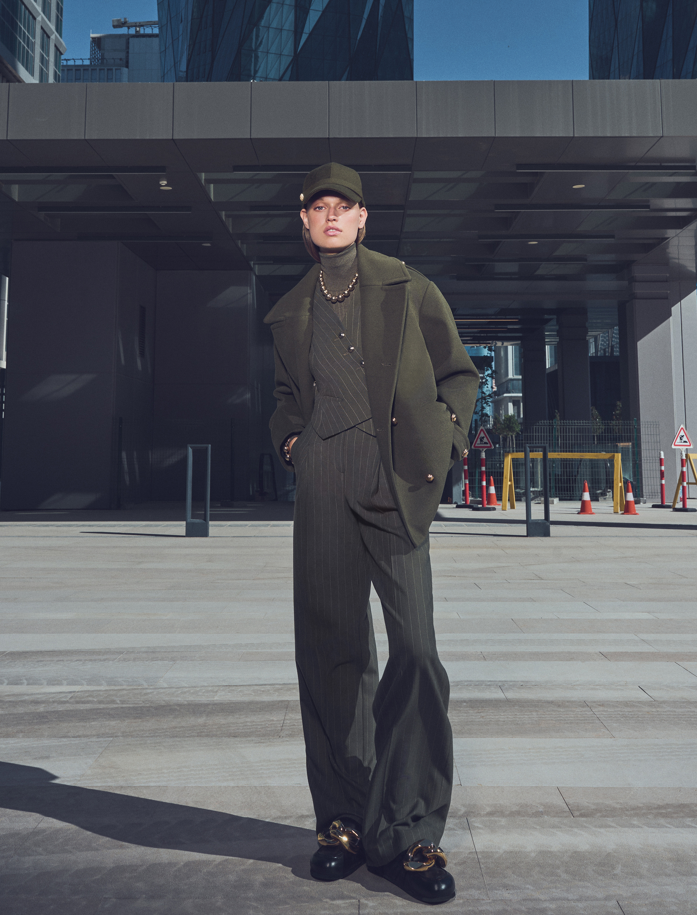   Palazzo Pantolon Pile Detaylı Yüksek Bel