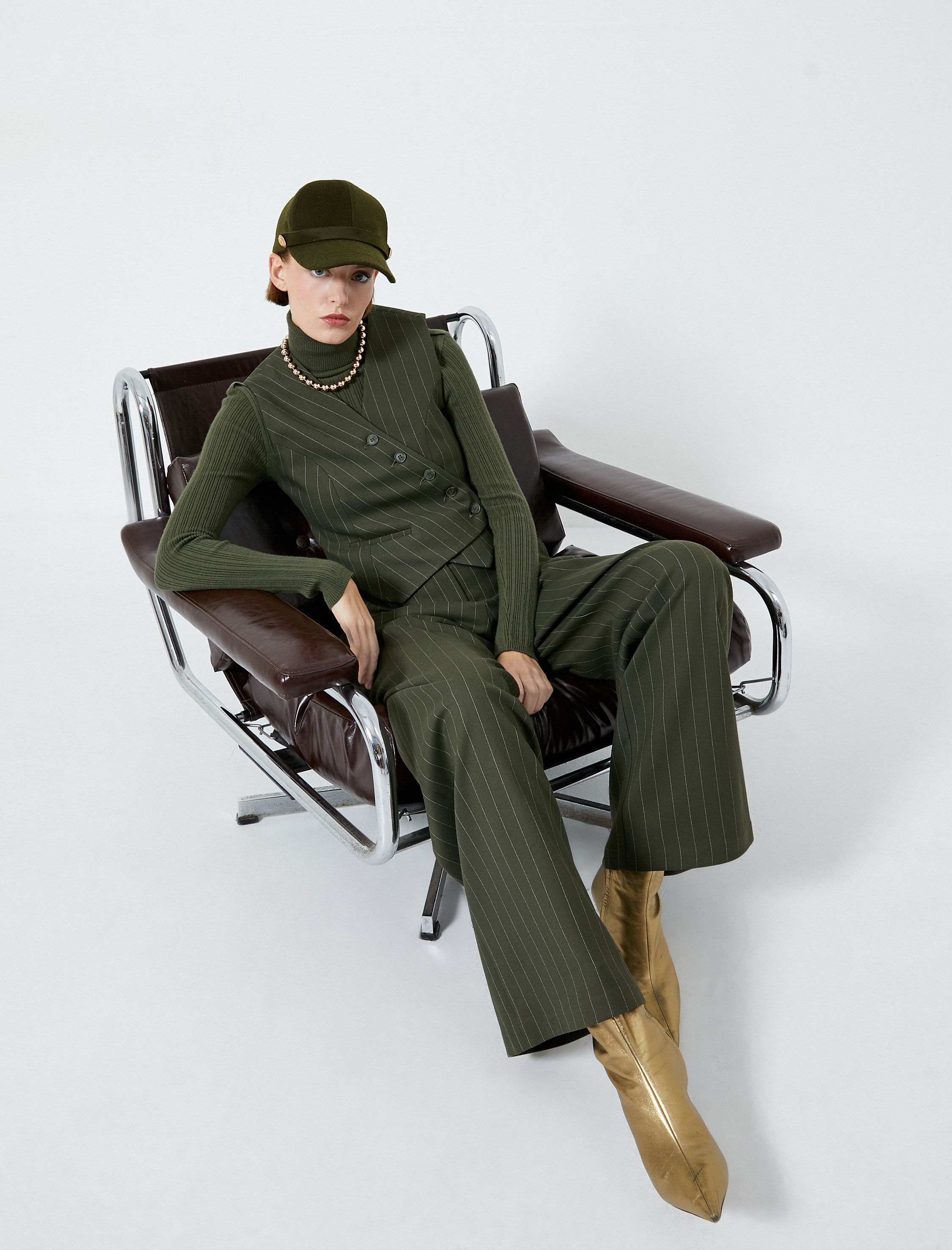   Palazzo Pantolon Pile Detaylı Yüksek Bel