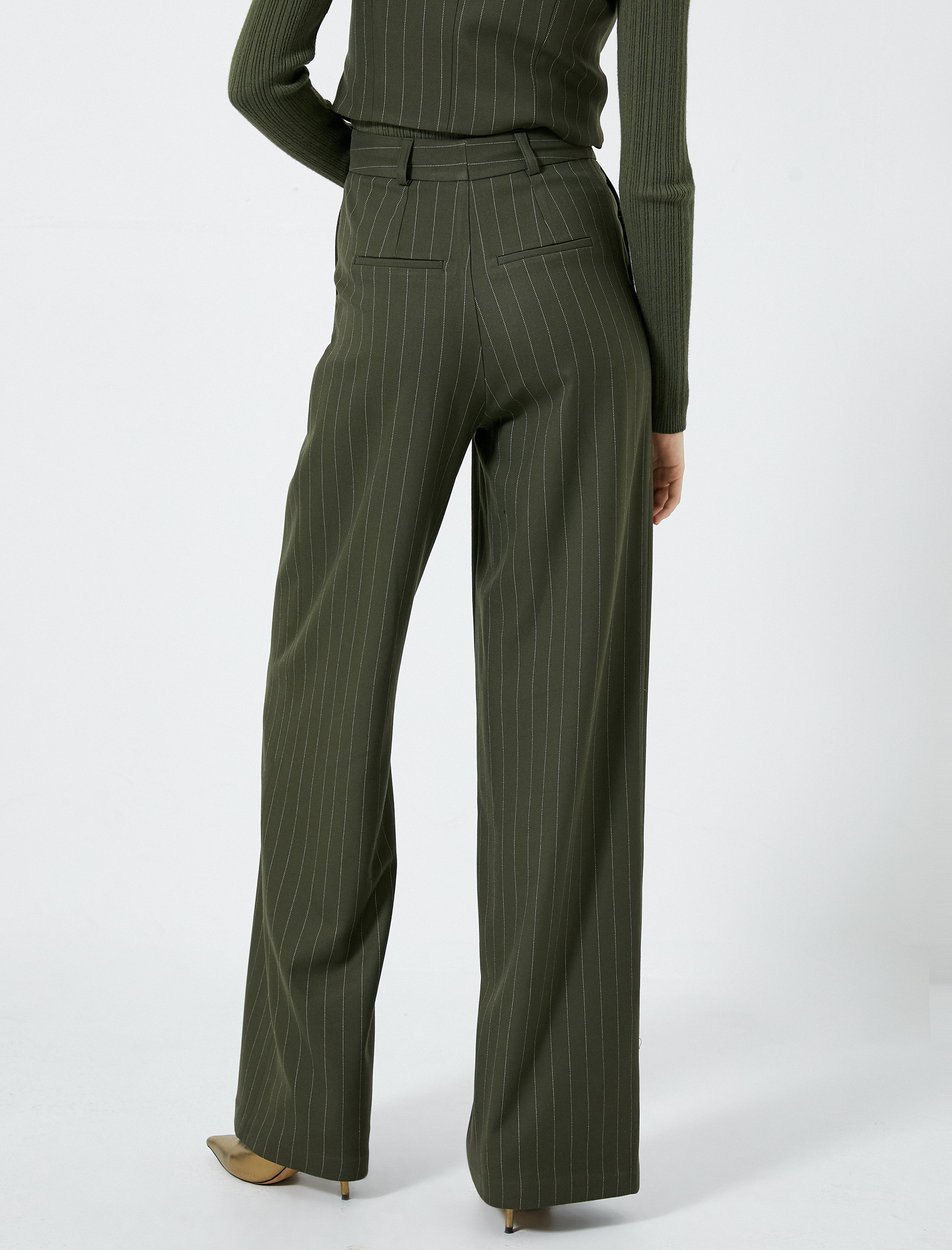   Palazzo Pantolon Pile Detaylı Yüksek Bel