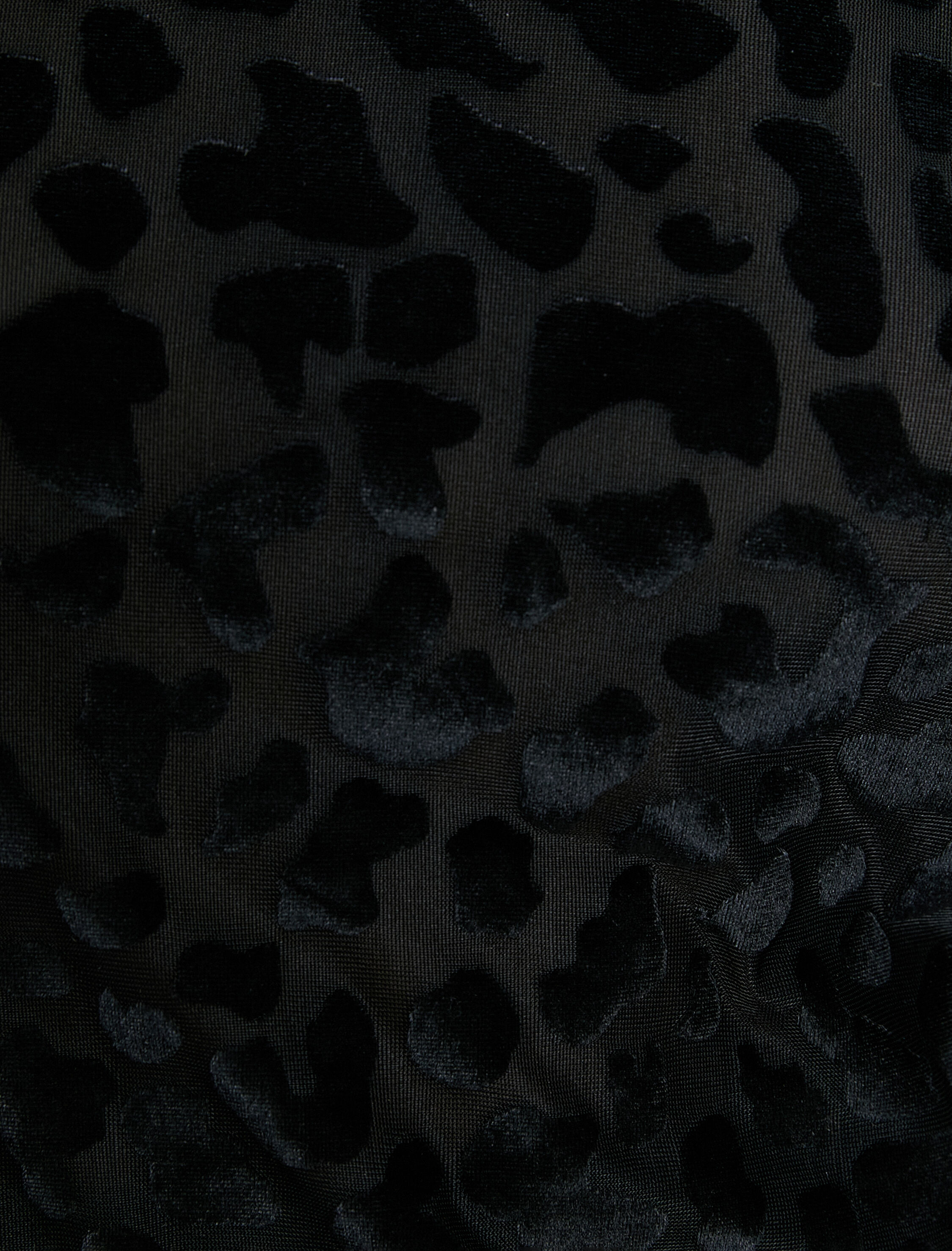   Uzun Kollu Tişört Dik Yaka Leopar Dokulu