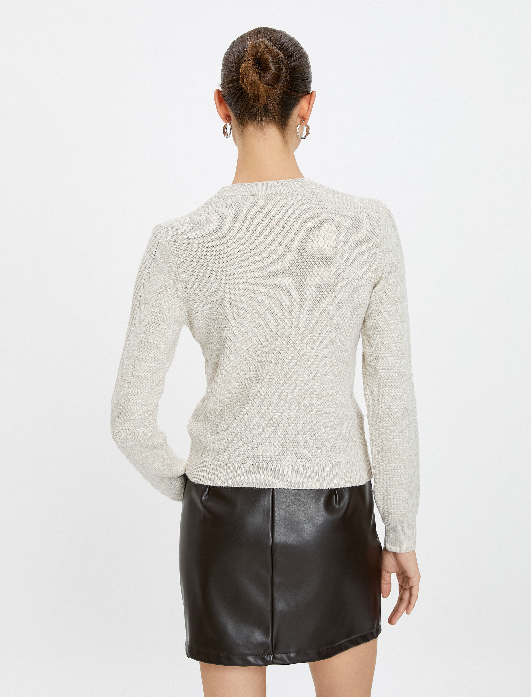   Örgü Kazak Bisiklet Yaka Uzun Kollu Desenli