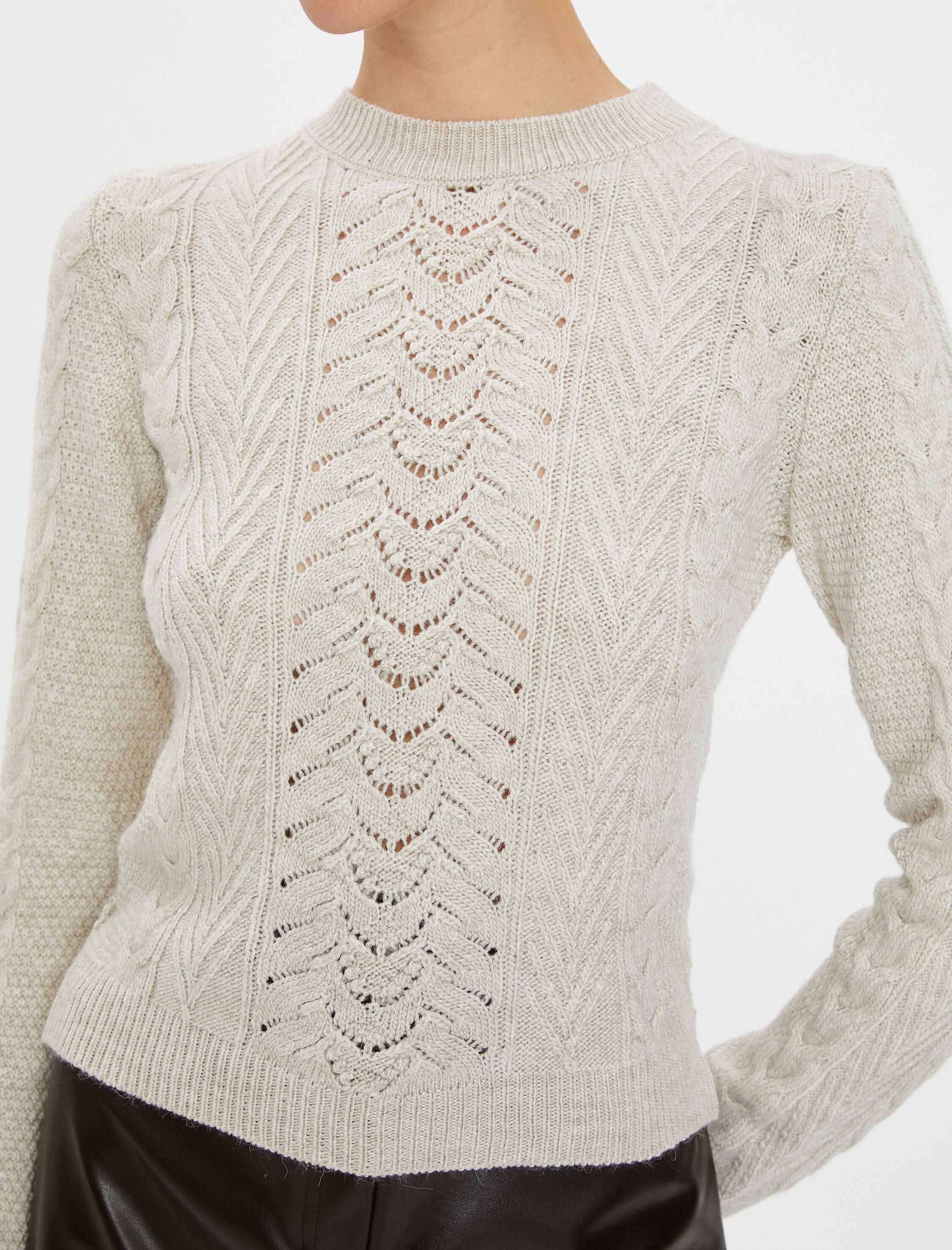   Örgü Kazak Bisiklet Yaka Uzun Kollu Desenli