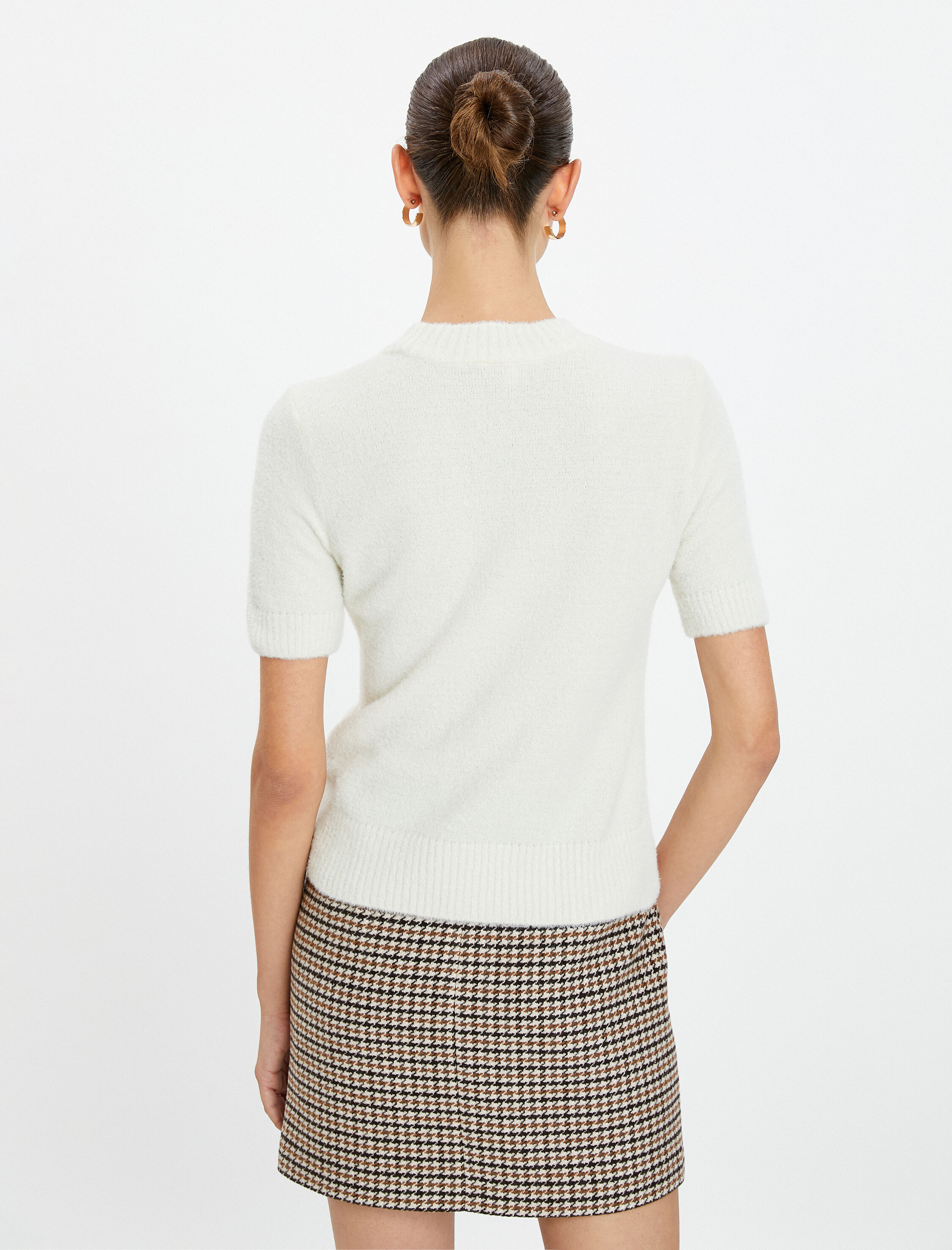   Kısa Kollu Triko Kazak Ribanalı Normal Kesim