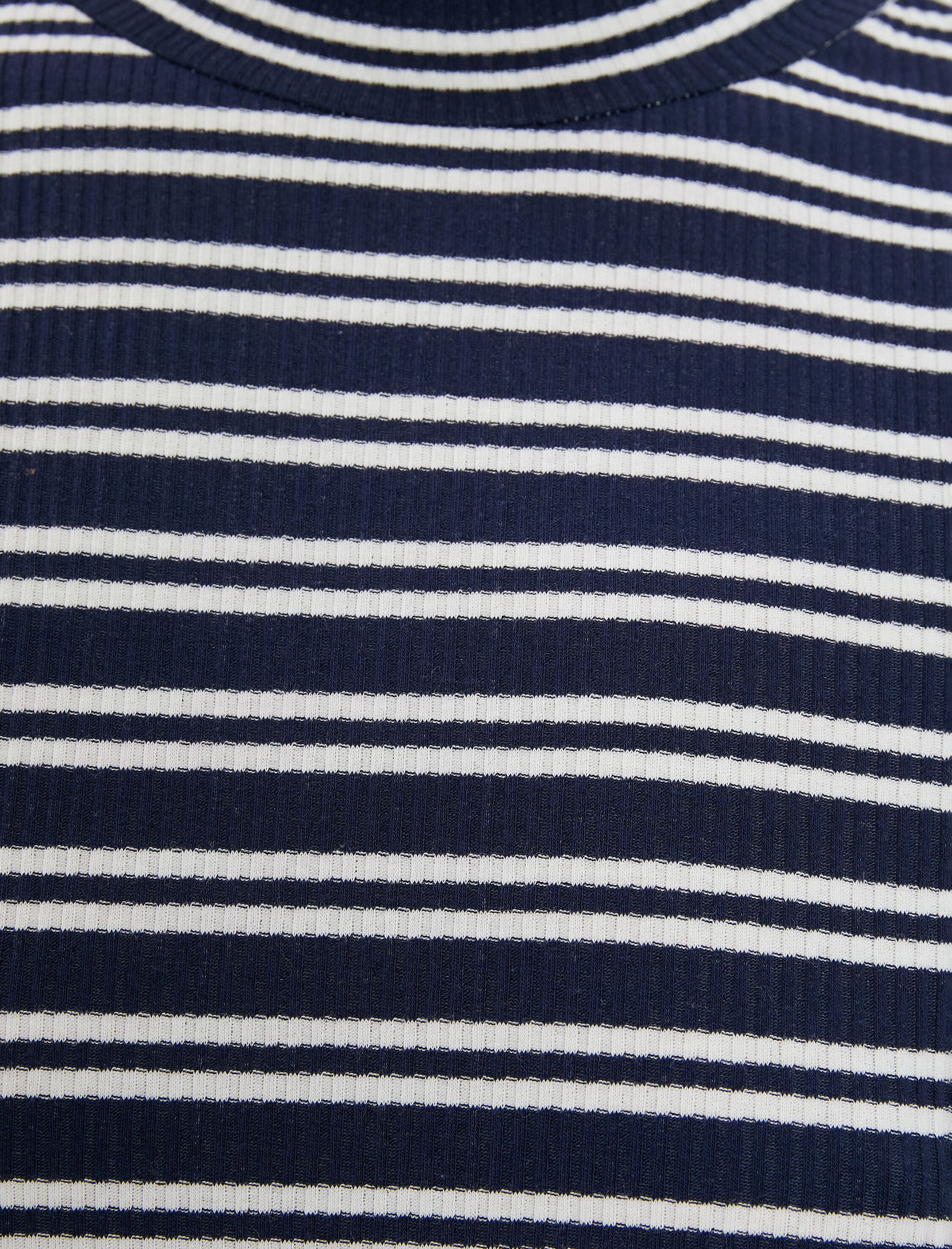   Uzun Kollu Tişört Dik Yaka Pamuklu Fitilli