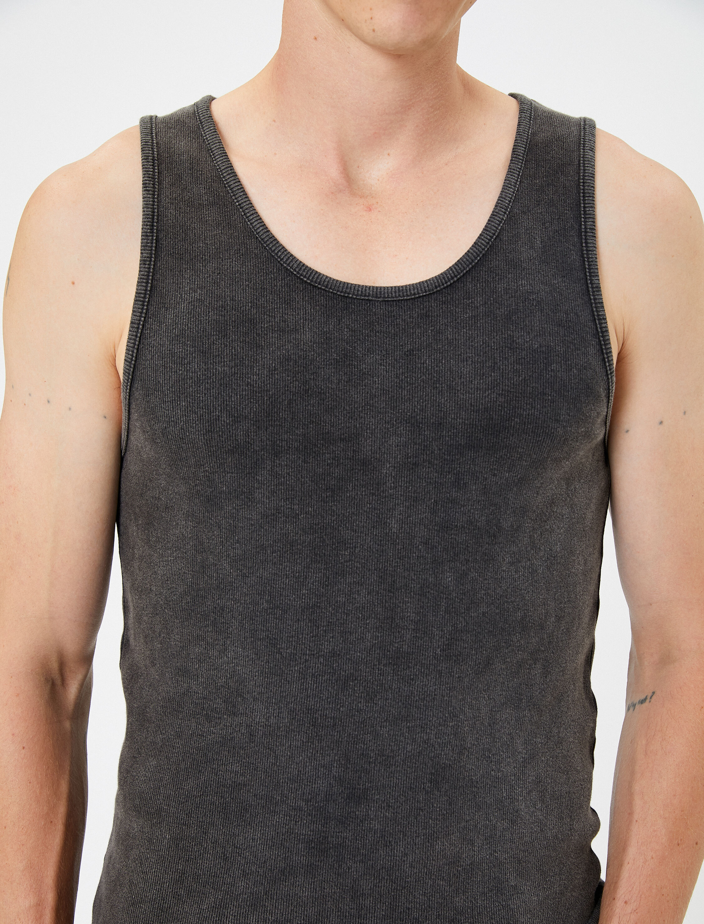   Yıkamalı Atlet Bisiklet Yaka Slim Fit Kolsuz