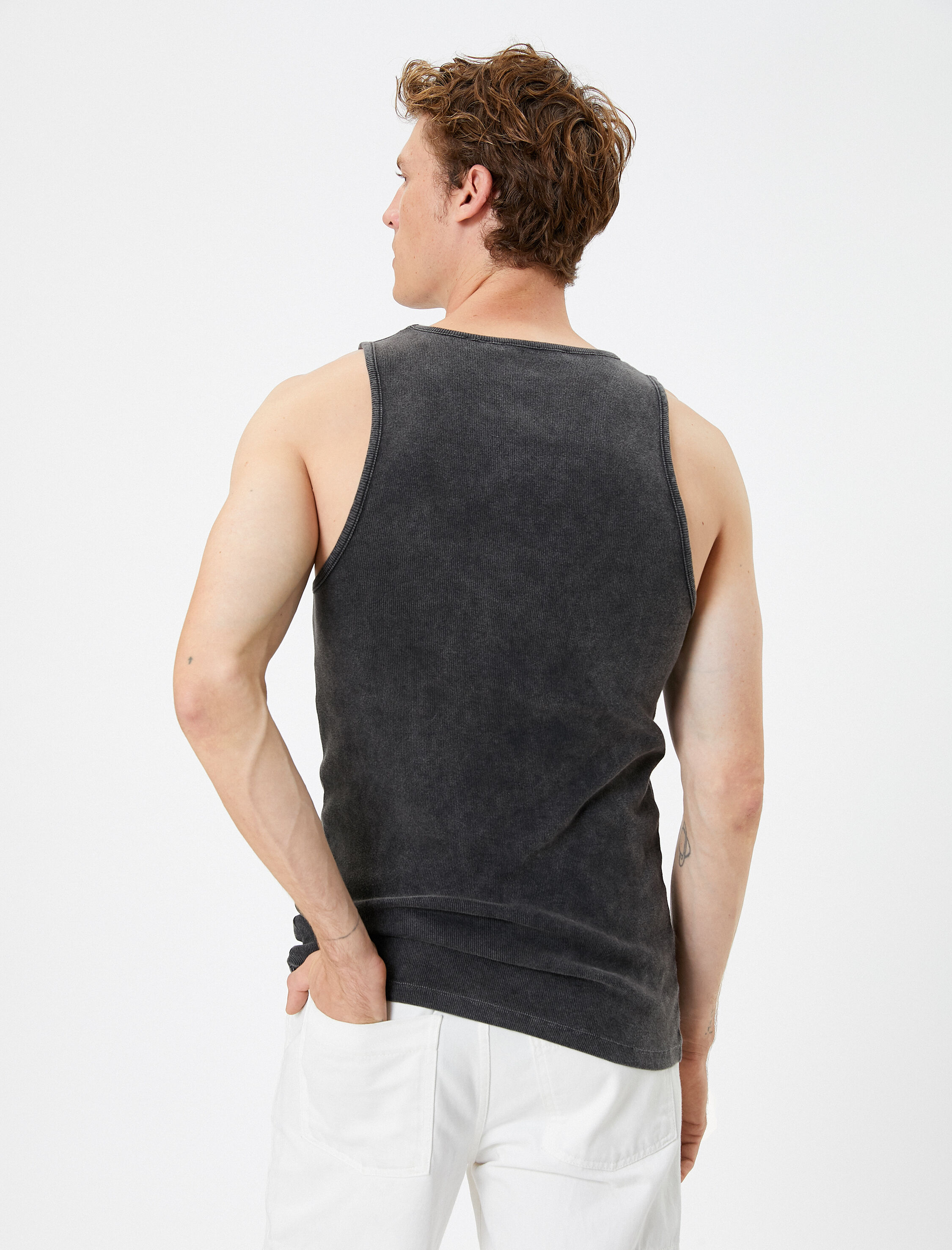   Yıkamalı Atlet Bisiklet Yaka Slim Fit Kolsuz