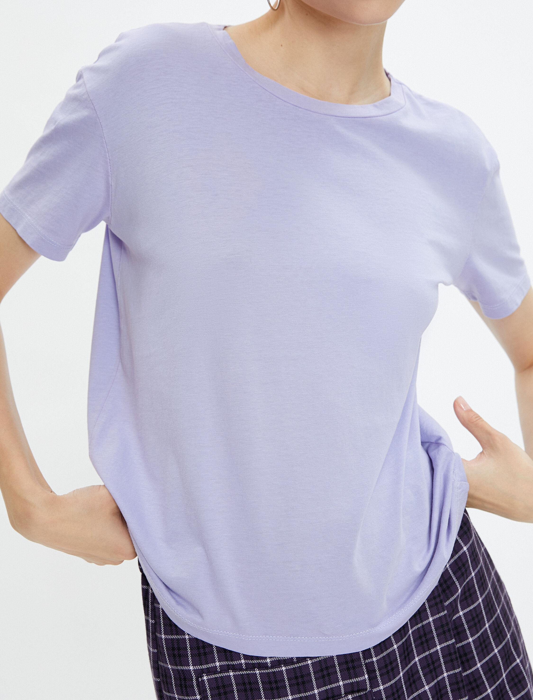 Basic Tişört Kısa Kollu Bisiklet Yaka Pamuklu