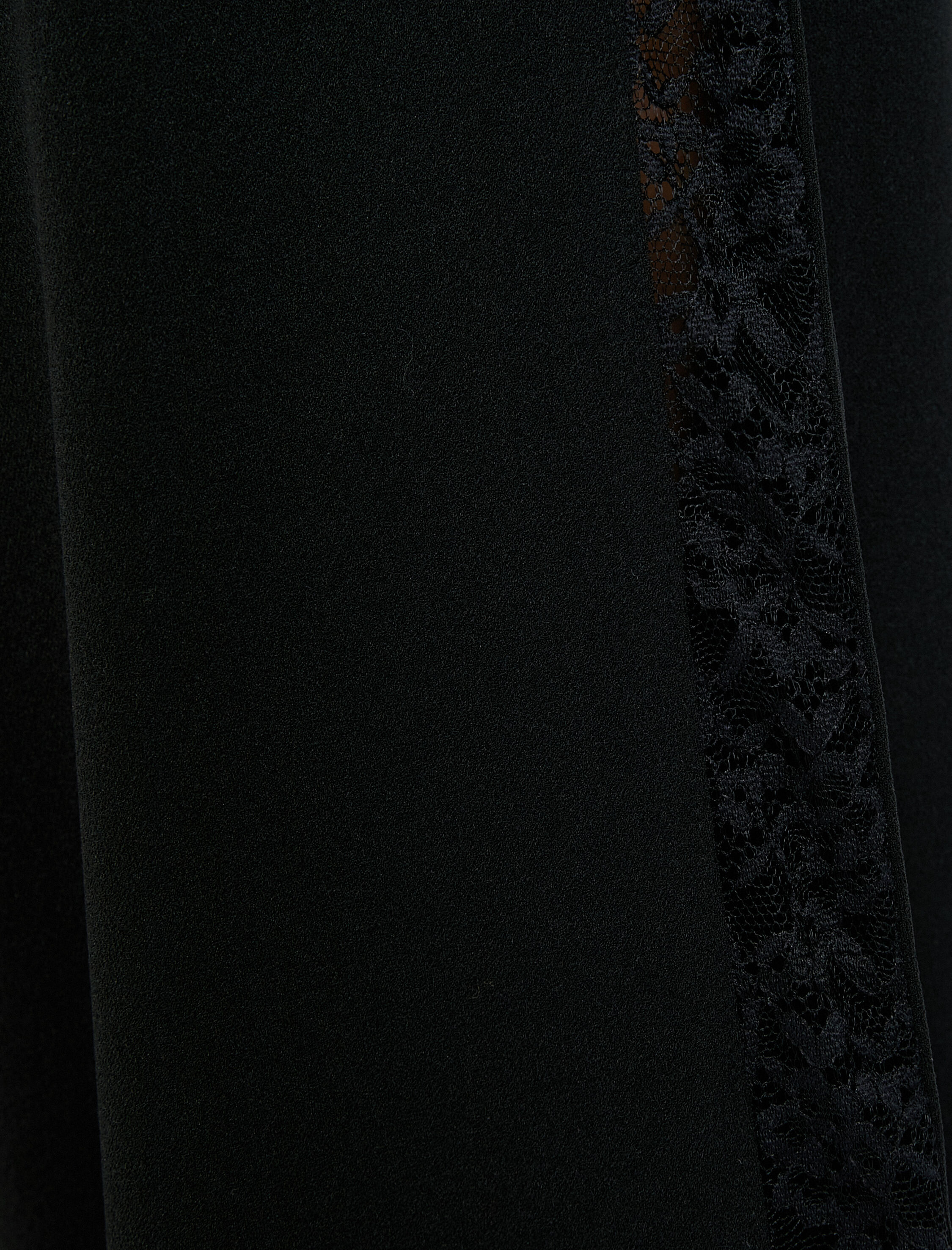   Bol Paça Pantolon Normal Bel Yanları Dantel Detaylı