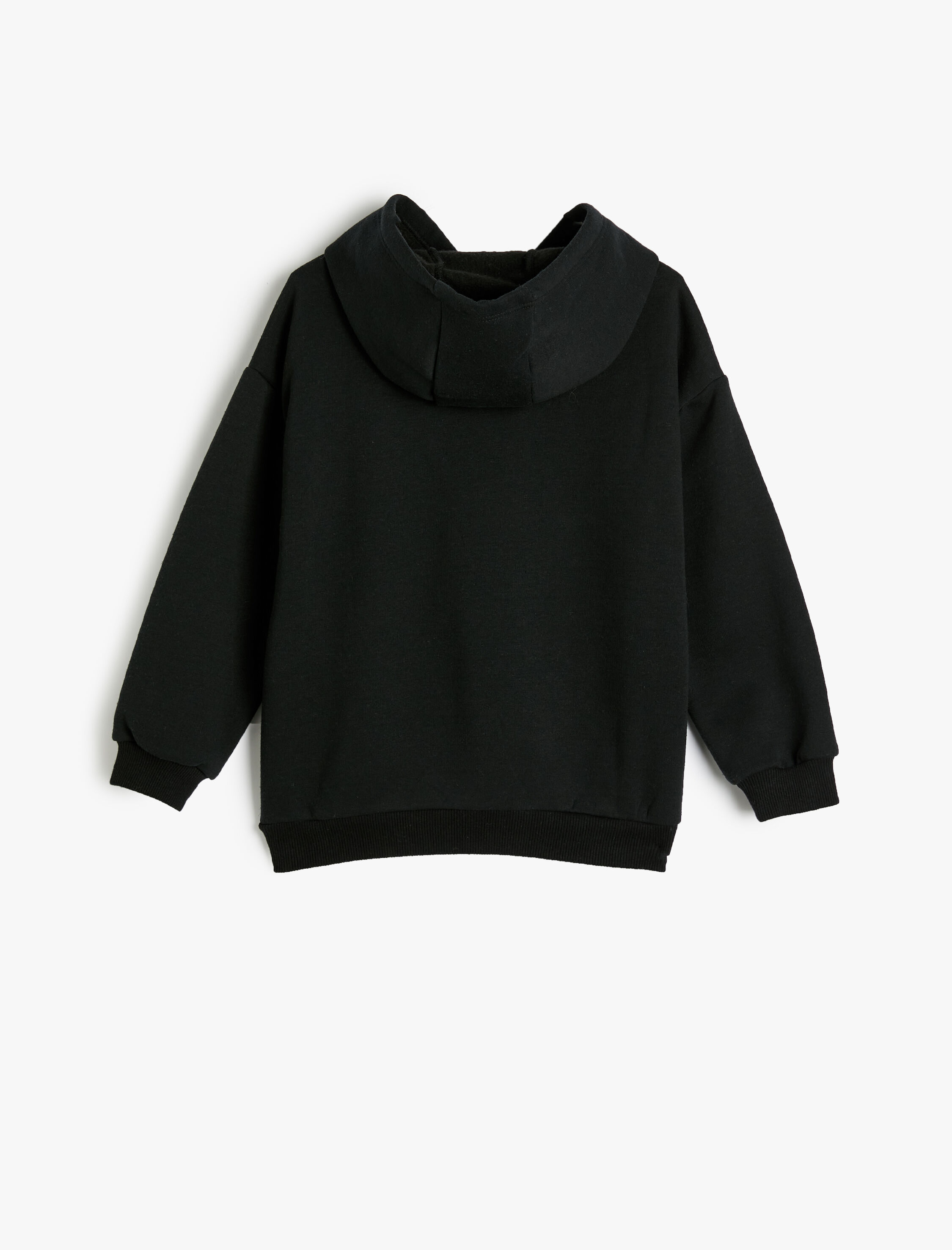  Kız Çocuk Kapşonlu Sweatshirt Uzun Kollu Baskı Detaylı Şardonlu