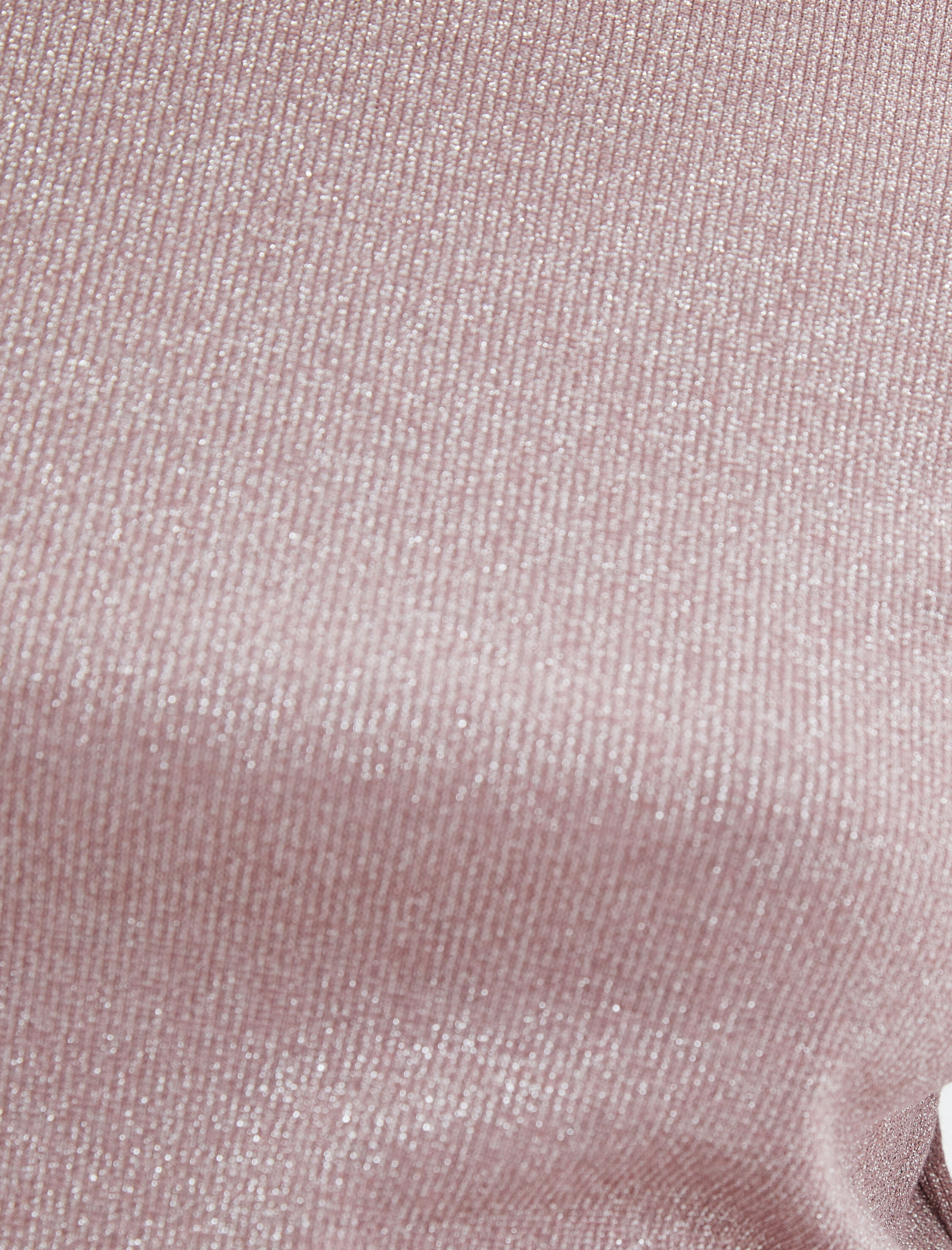   Balıkçı Yaka Tişört Metalik Simli Uzun Kollu Kaşkorse