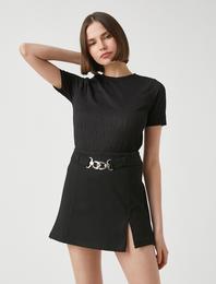 Bisiklet Yaka Kısa Kollu Tişört