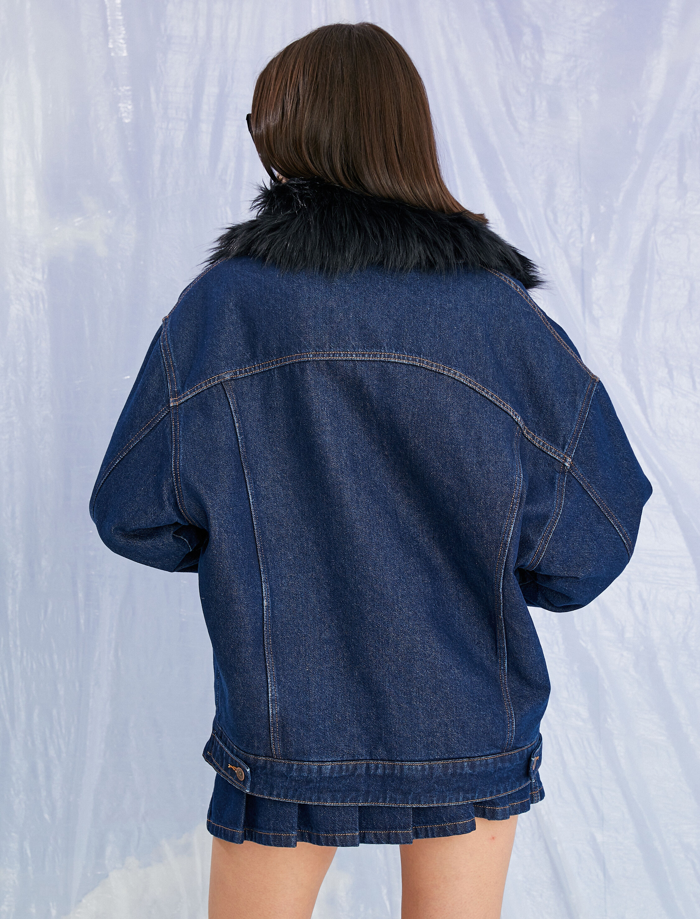   Kot Ceket Suni Kürk Detaylı