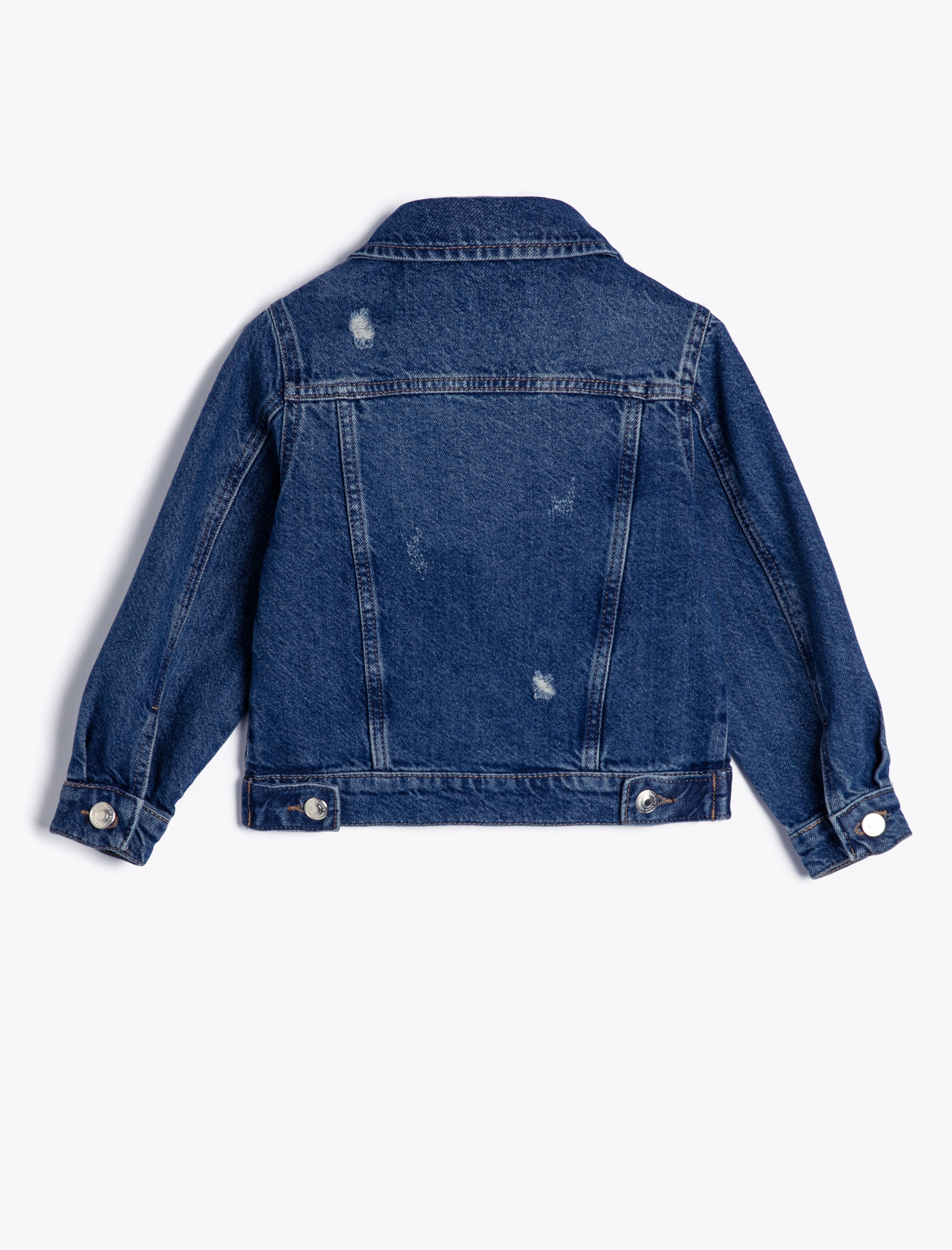  Erkek Çocuk Kot Ceket Kapaklı Cepli Pamuklu Uzun Kollu