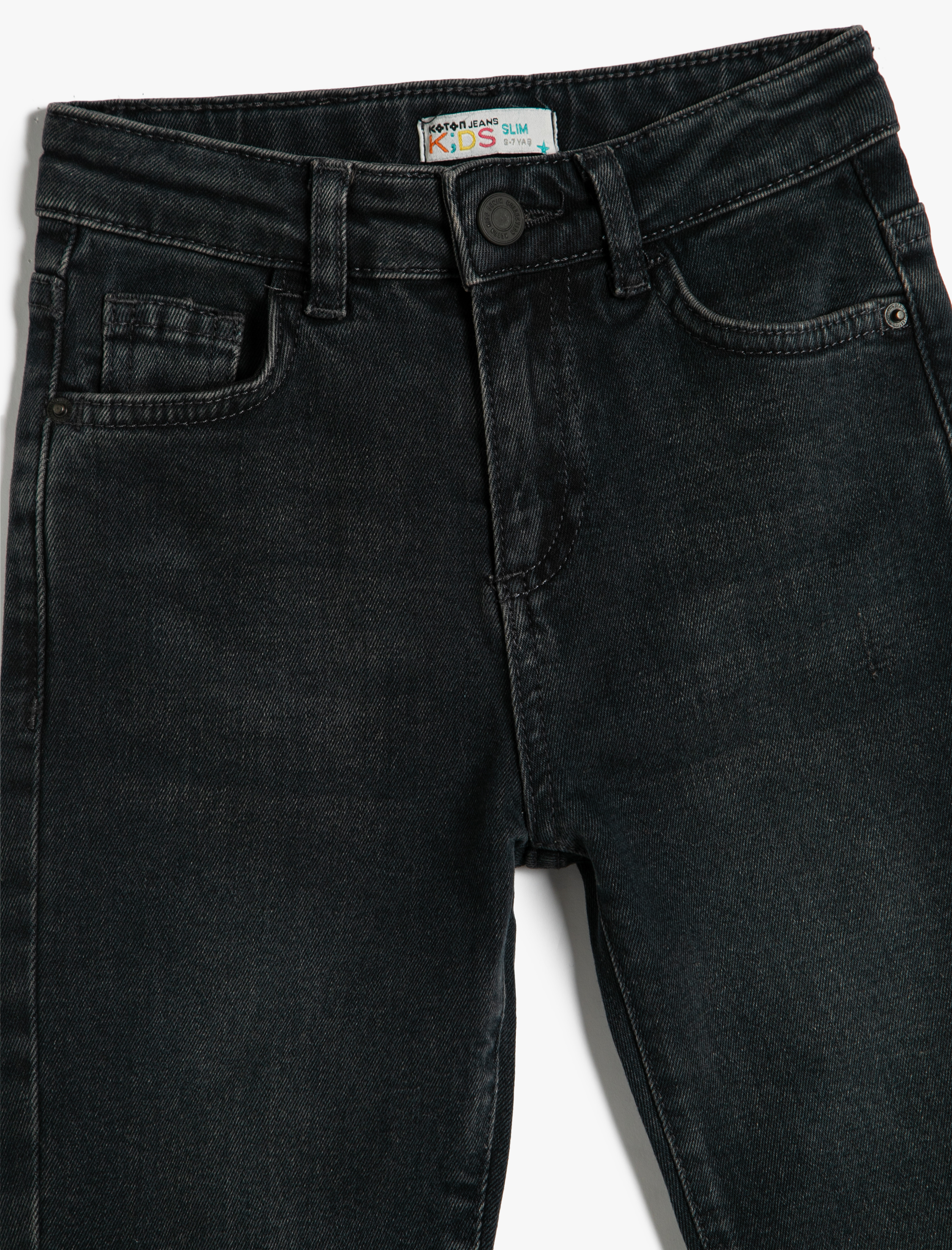  Erkek Çocuk Kot Pantolon Normal Bel İçten Ayarlanabilir Lastikli - Slim Jean