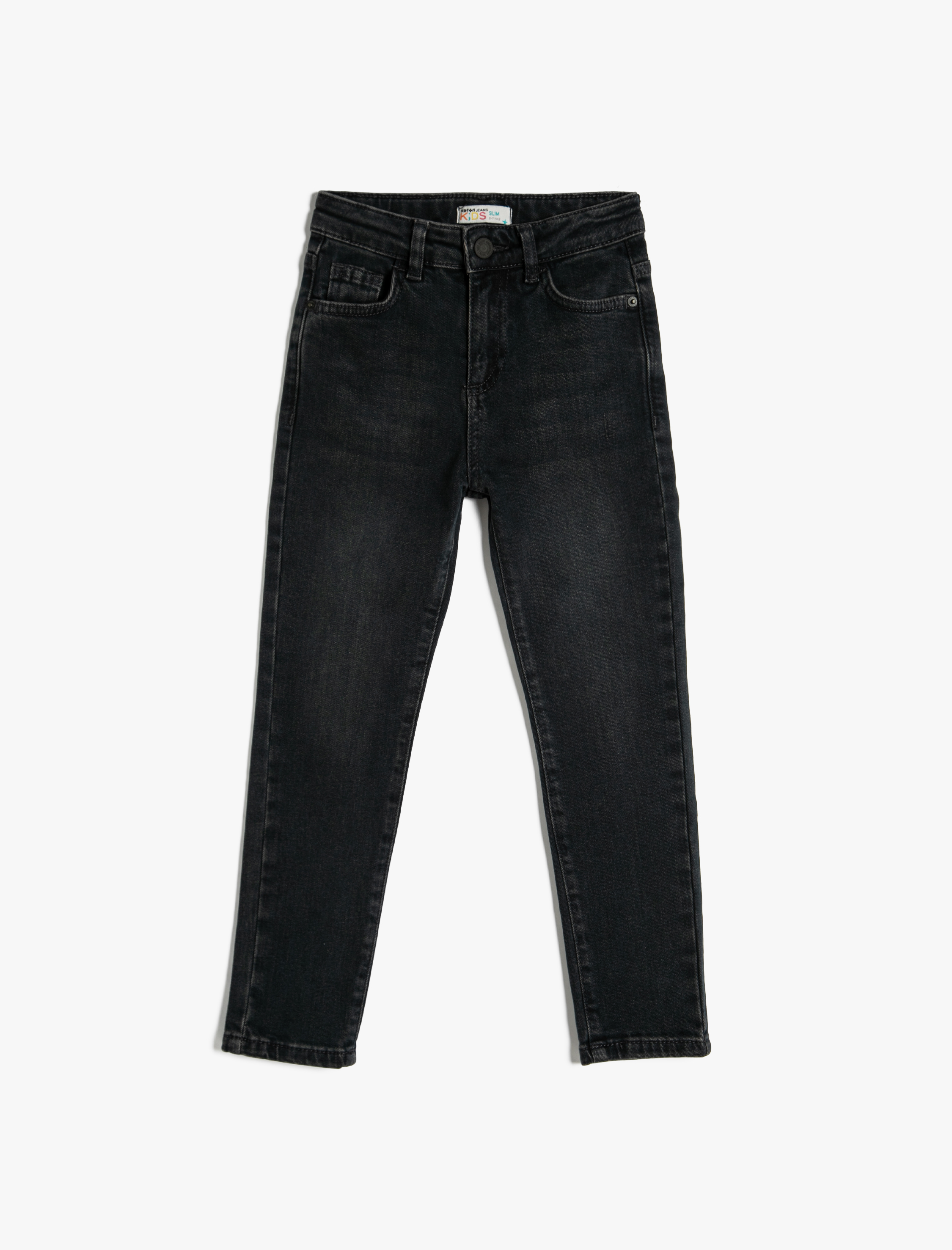  Erkek Çocuk Kot Pantolon Normal Bel İçten Ayarlanabilir Lastikli - Slim Jean