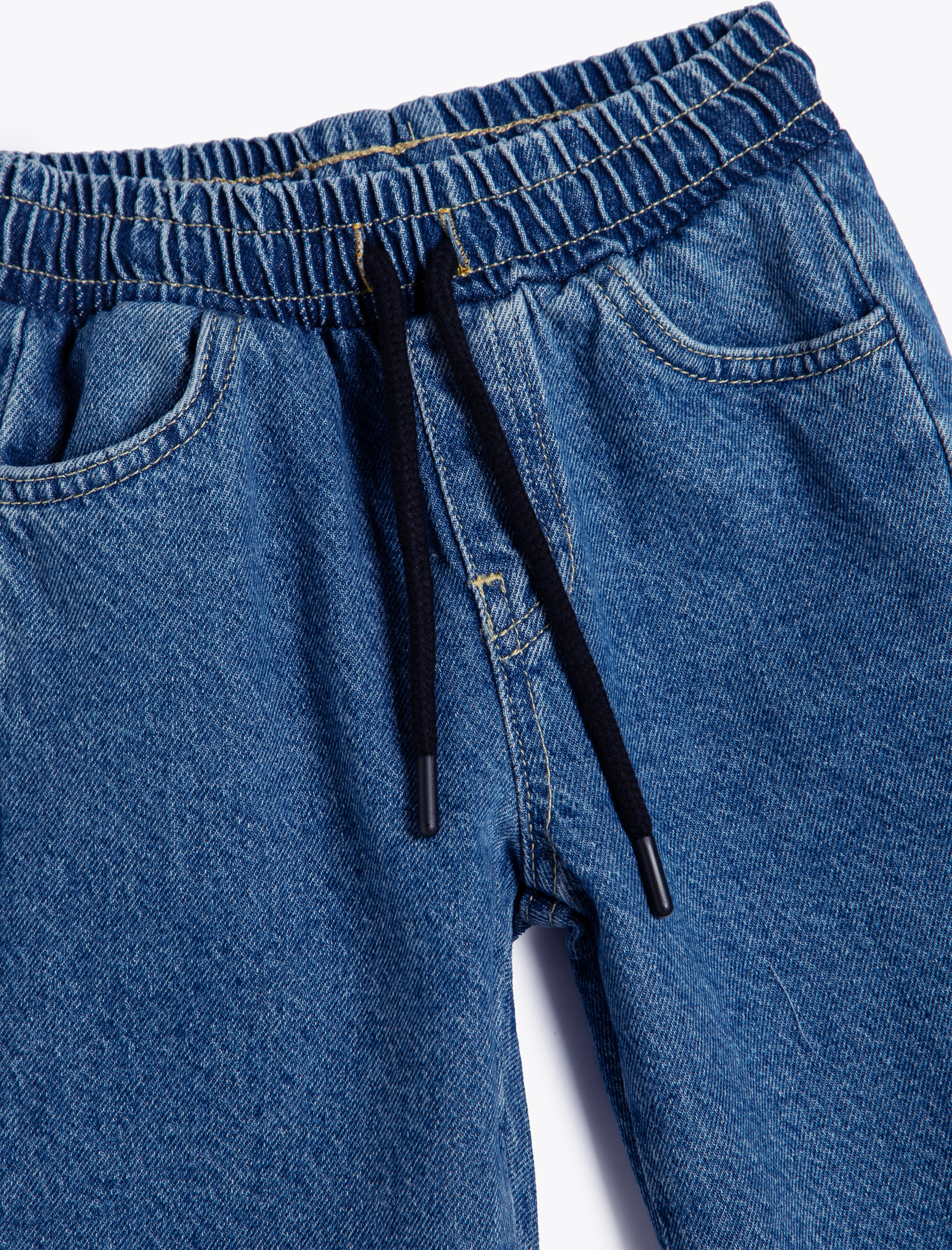  Erkek Çocuk Jogger Kot Pantolon Beli Ayarlanabilir Lastikli Cepli Pamuklu