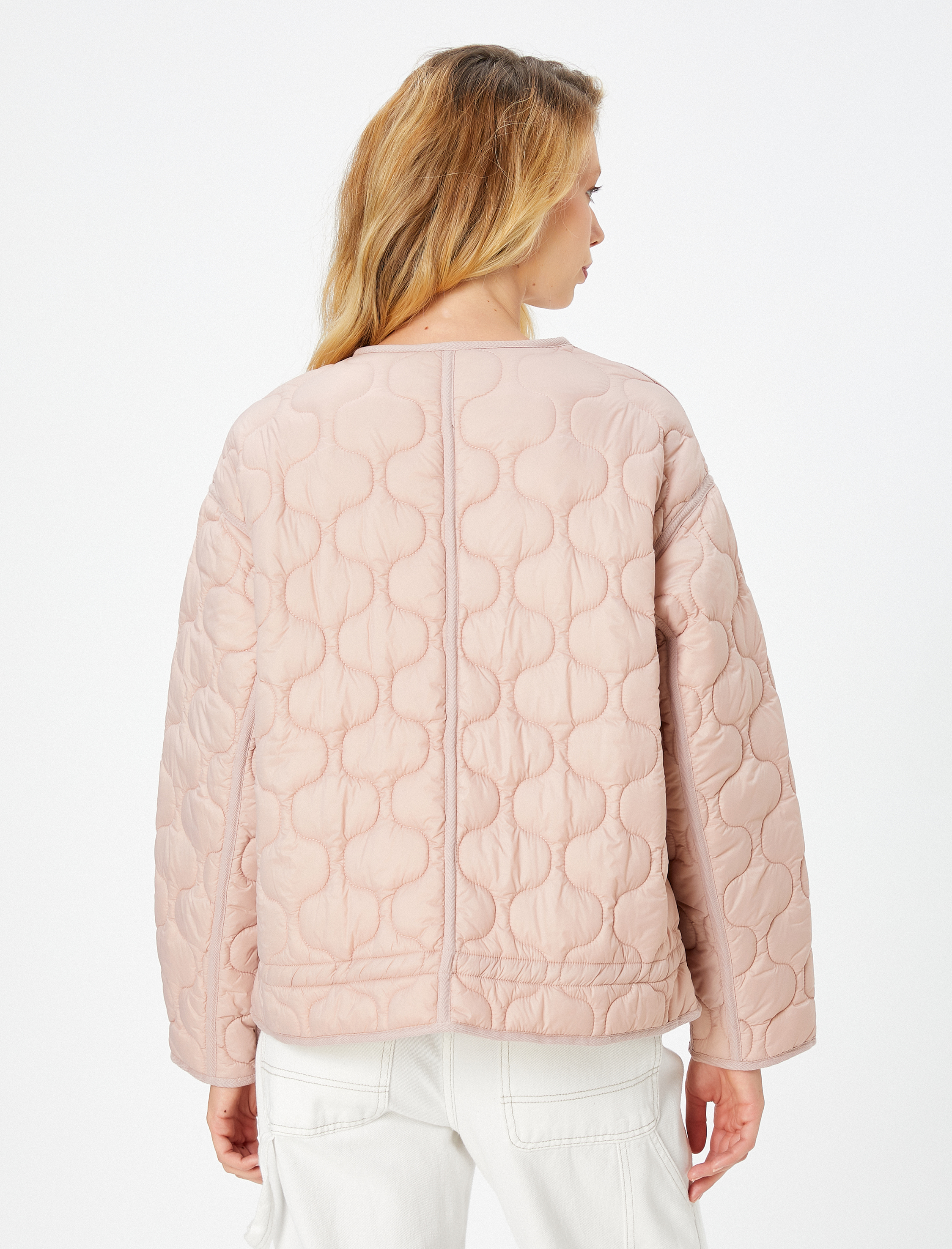   Kapitone Ceket Cep Detaylı Çıtçıt Düğmeli