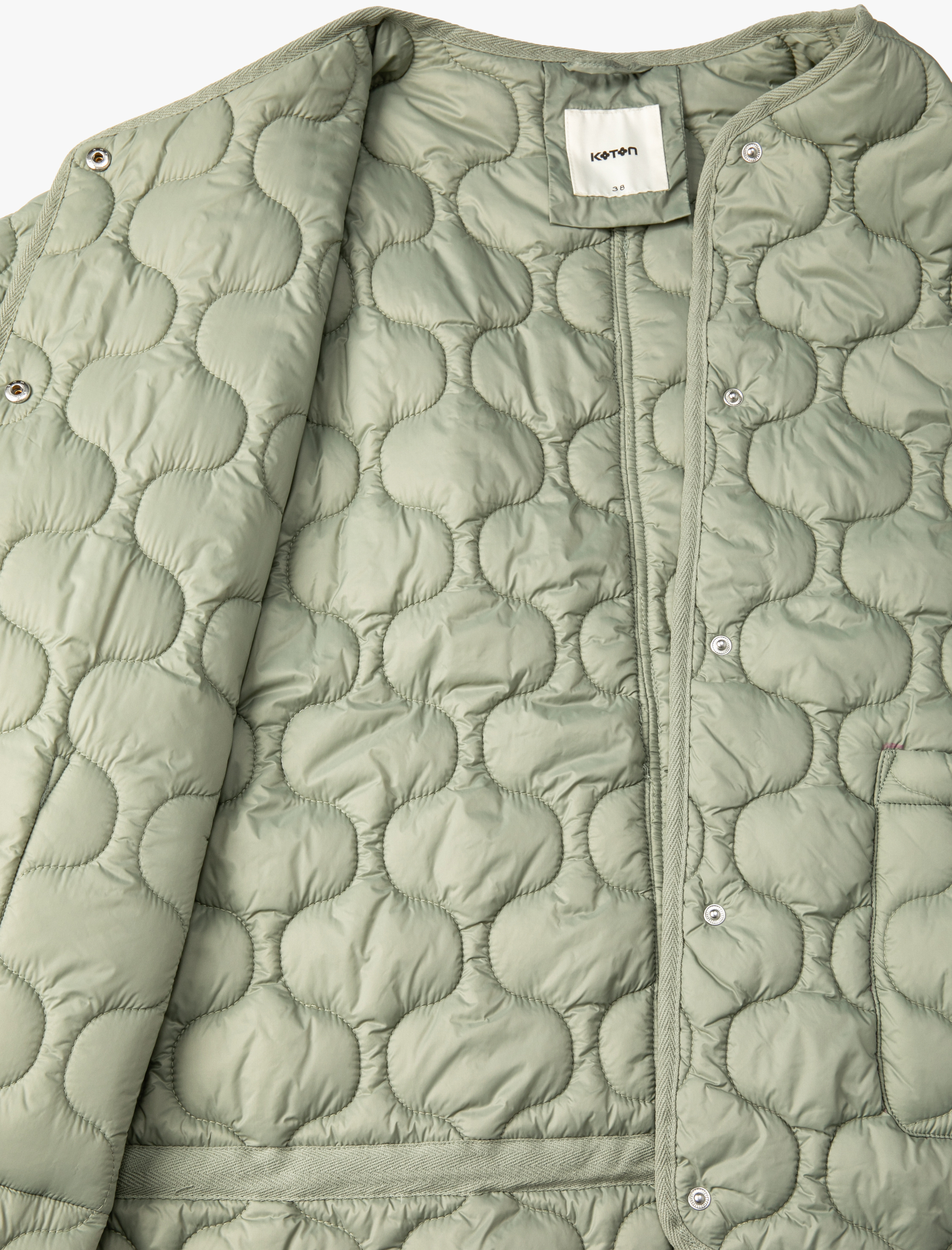   Kapitone Ceket Cep Detaylı Çıtçıt Düğmeli