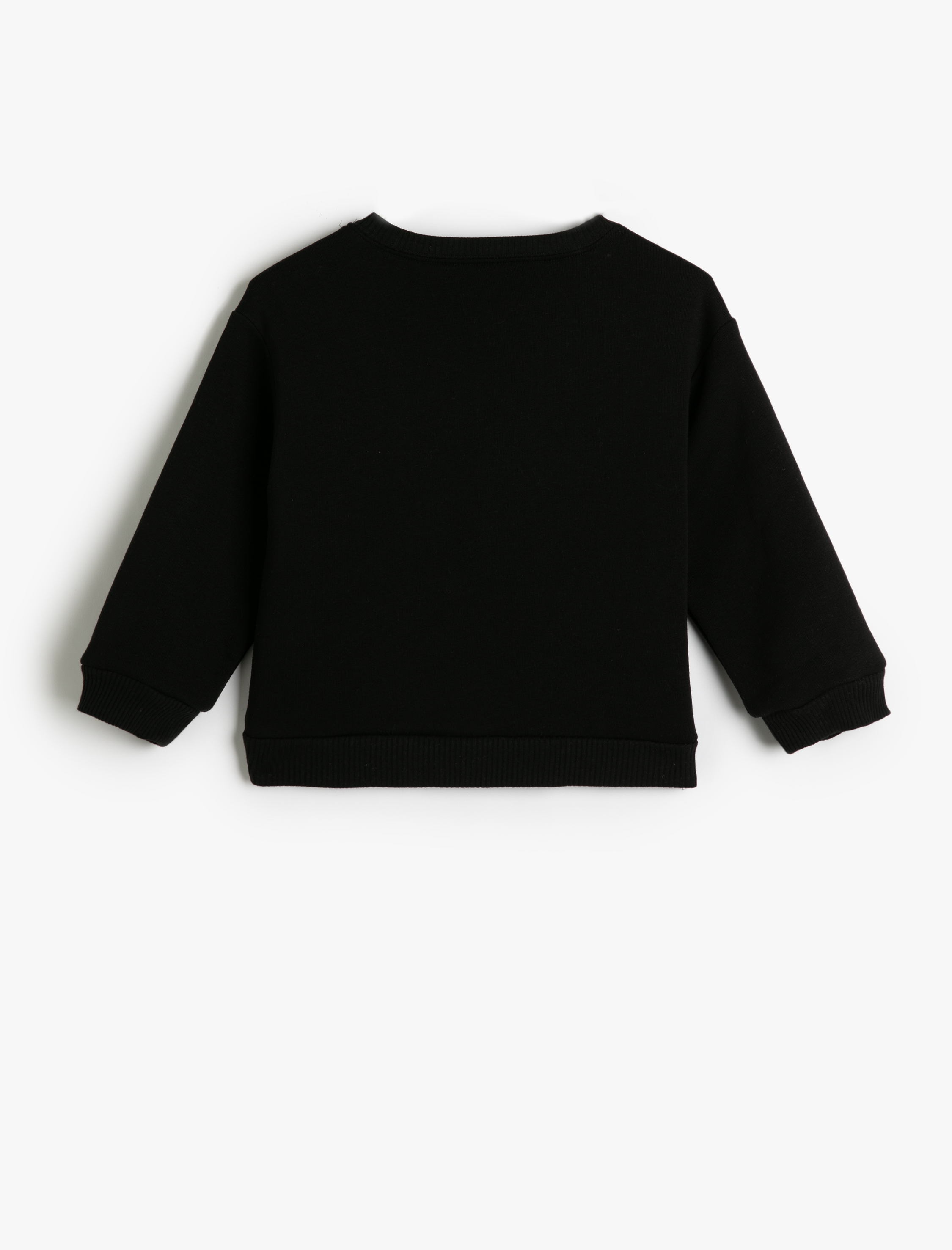  Kız Bebek Sweatshirt Uzun Kollu Baskı Detaylı Bisiklet Yaka Şardonlu