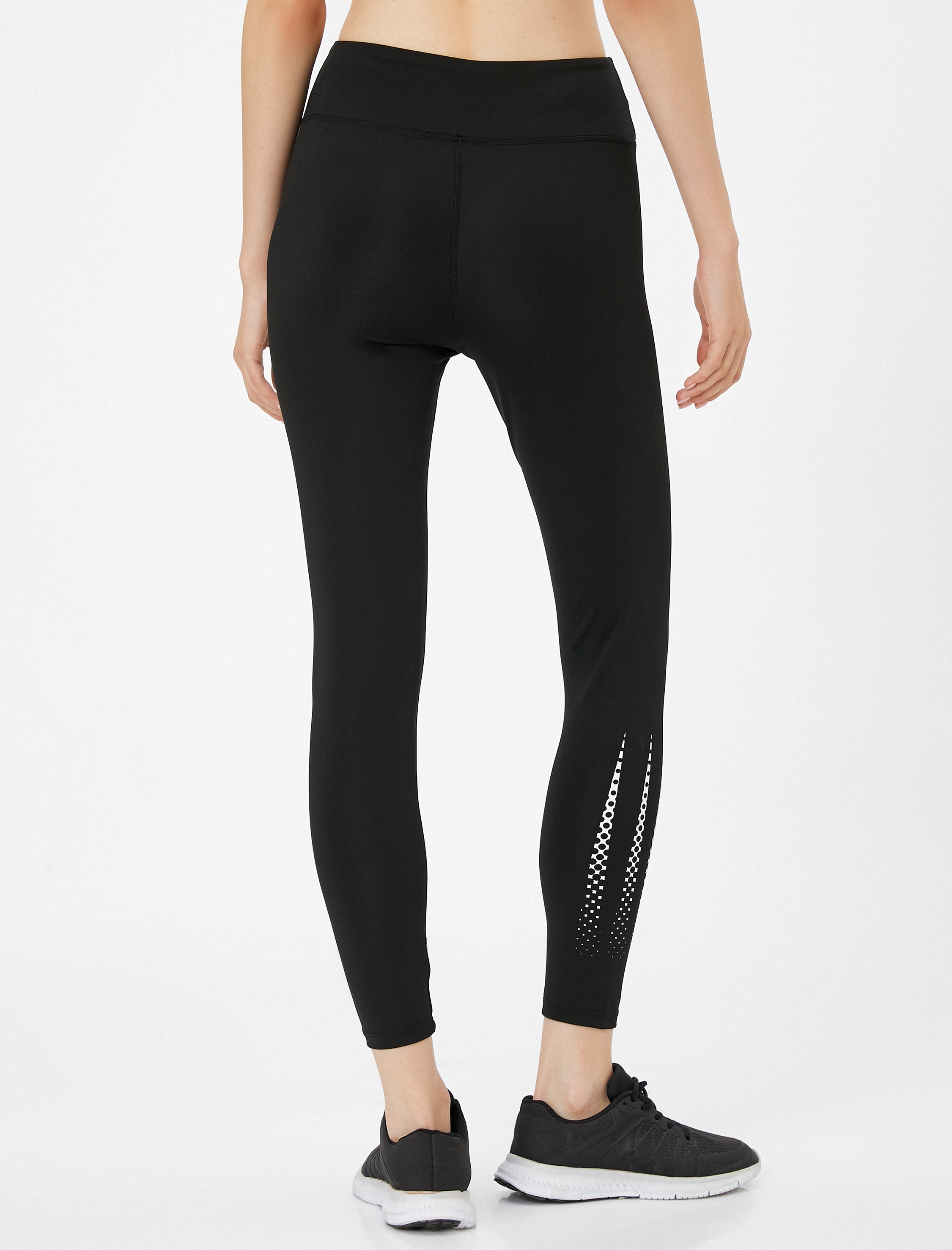   Spor Tayt Baskı Detaylı Yüksek Bel