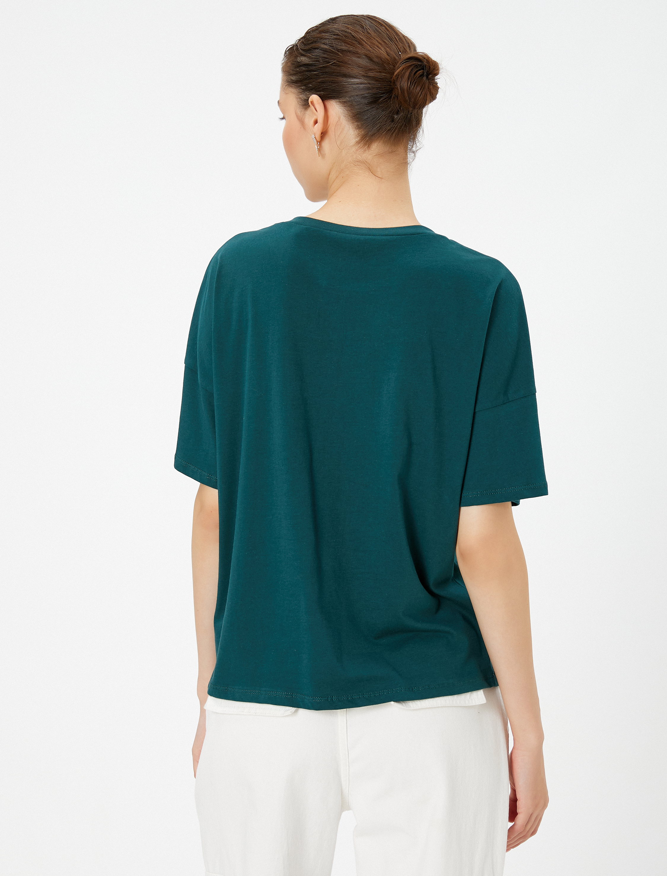   Baskılı Tişört Kısa Kollu Yuvarlak Yaka Pamuklu